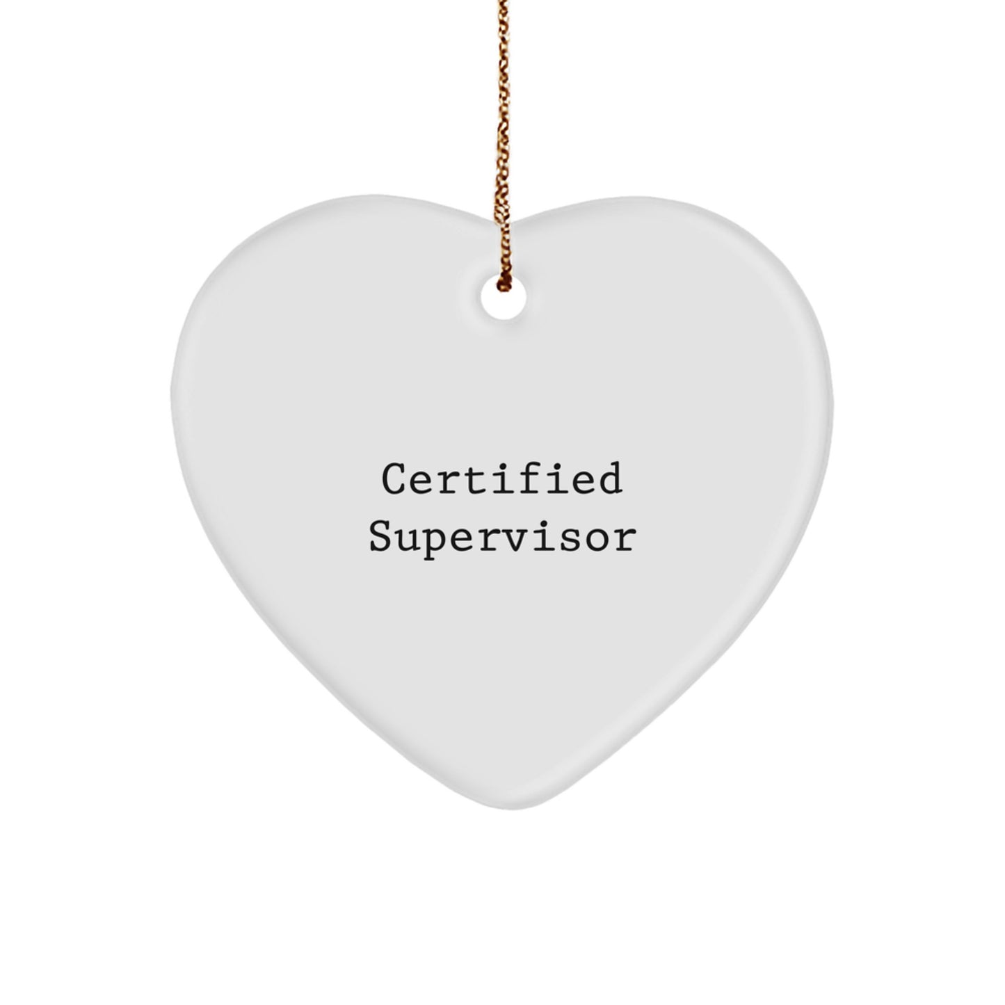Funny Quotes for Supervisor Gifts from Friends, Christmas Unique Heart Ornaments for Supervisor, Inspirational Heart Shaped MDF Gifts for Men, Women, Coworkers, Family - Image 1