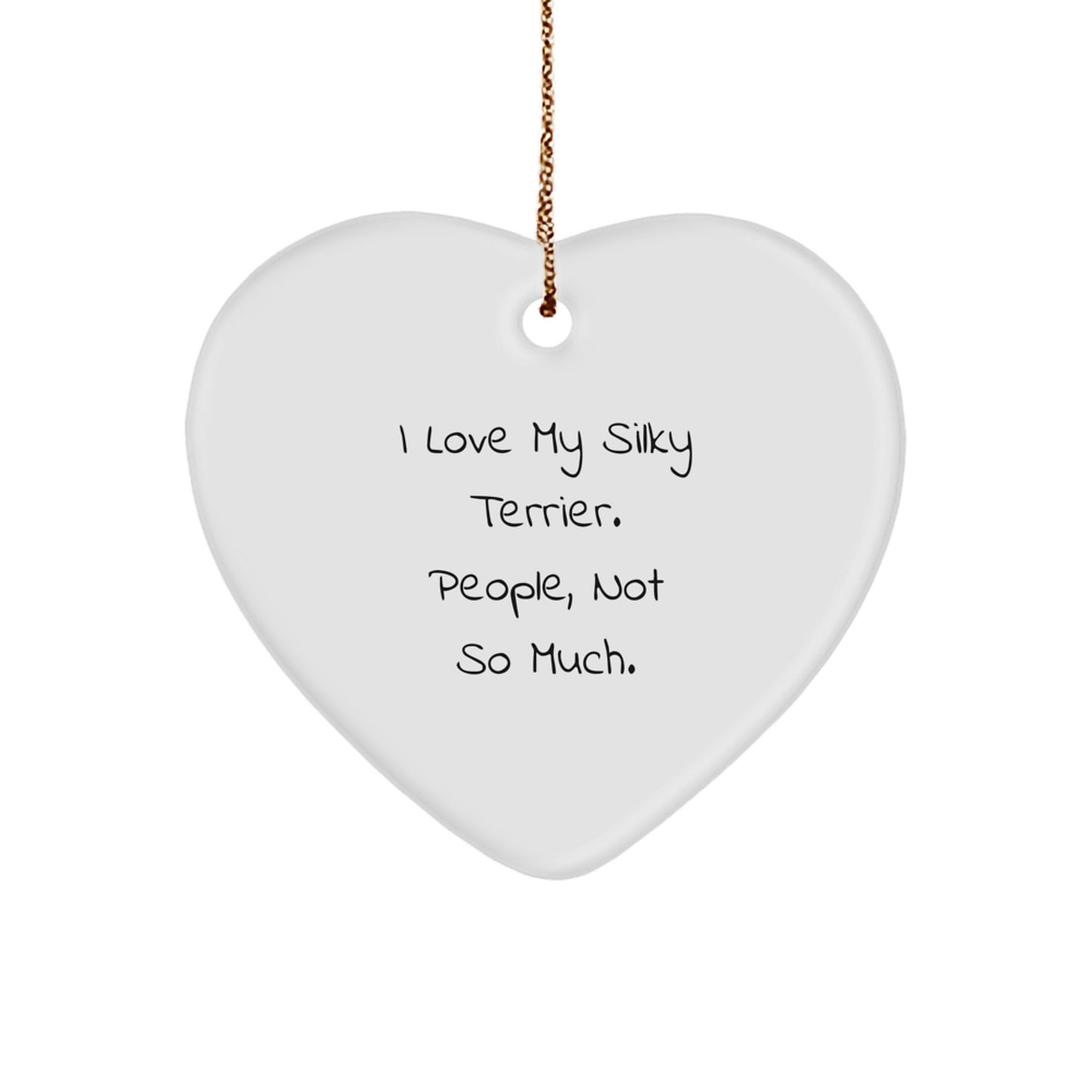 Silky Terrier Dog Lovers' Funny Heart Ornament Gifts from Friends, Christmas Unique Presents for Silky Terrier Dog Owners - Image 1