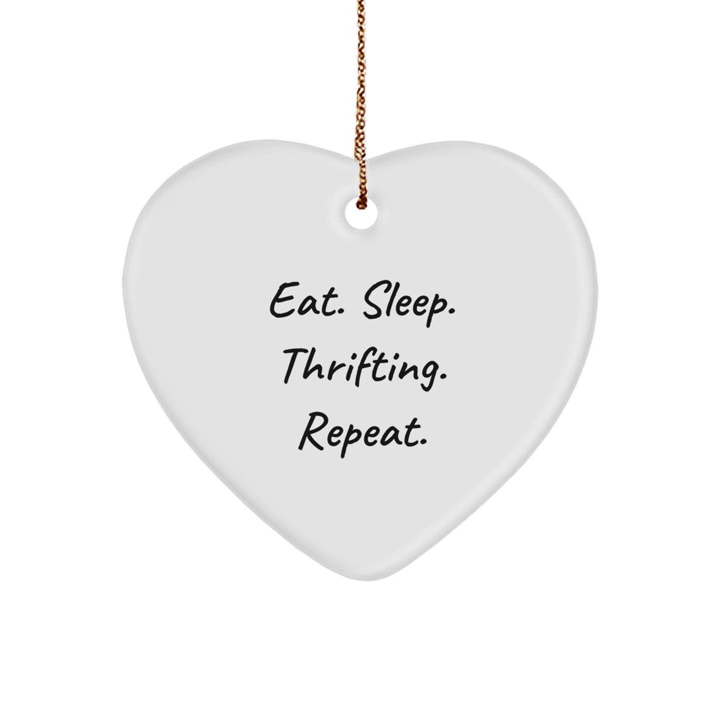 Funny Thrifting Heart Ornament Gifts from Friends and Family for Christmas Unique Thrifters - Image 1