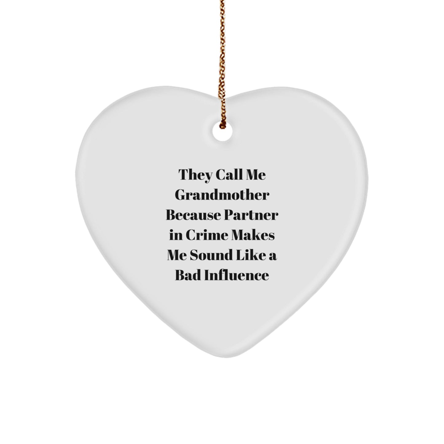 Funny Grandmother Heart Ornament Gifts from Men to Women for Christmas Unique Presents - Image 1