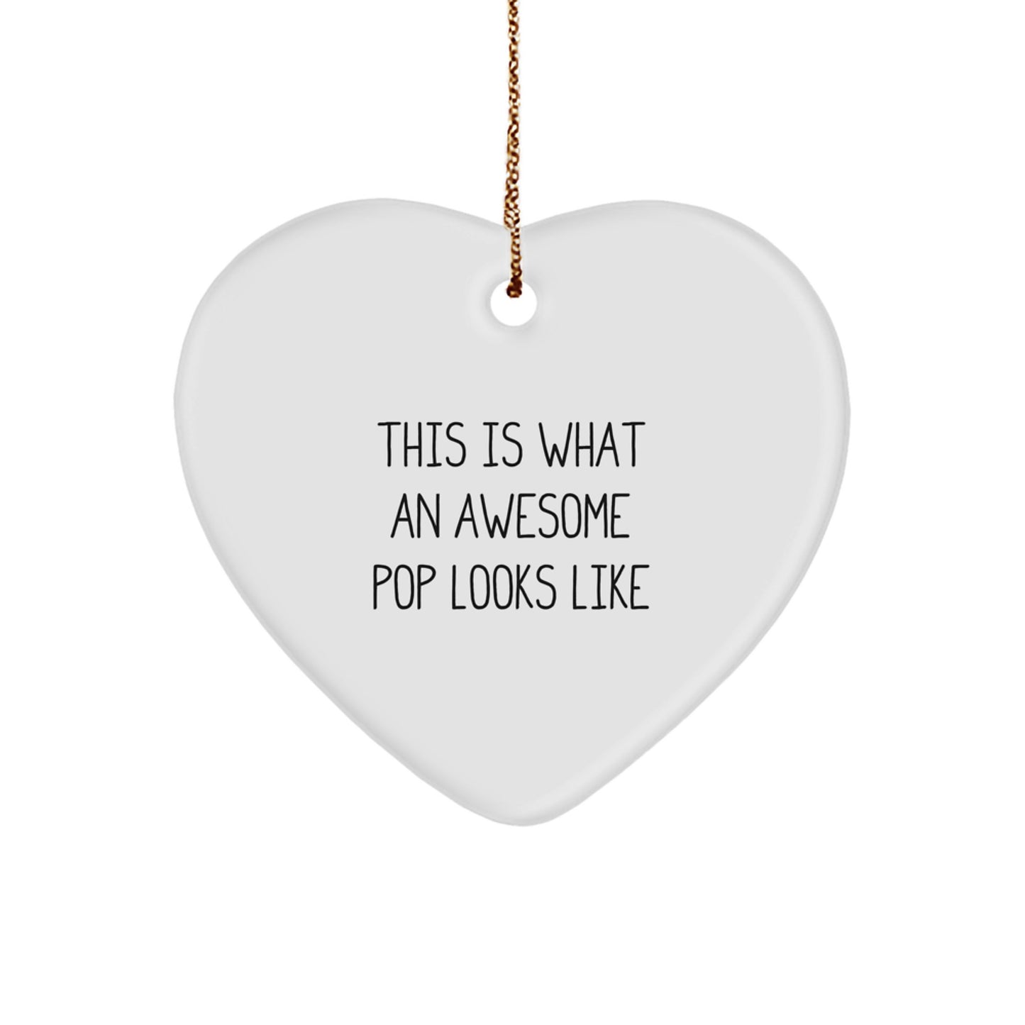 Heartfelt Pop Christmas Unique Gifts from Friends to Family Members - This Is What An Awesome Pop Looks Like Pop Art Heart Ornament - Image 1