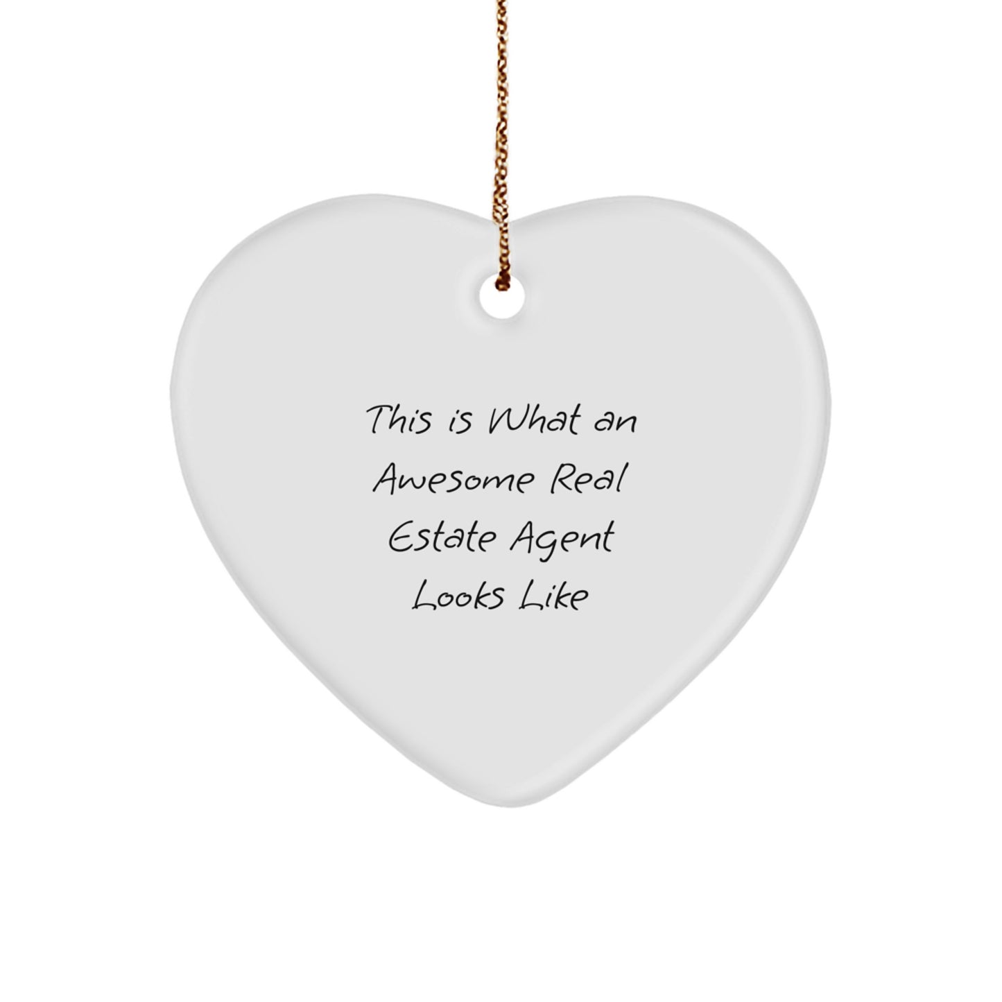 Real Estate Agent Gifts from Men - This Is What An Awesome Real Estate Agent Looks Like Heart Ornament, Perfect for Christmas Unique Gifts for Real Estate Agent Friends, Family - Image 1
