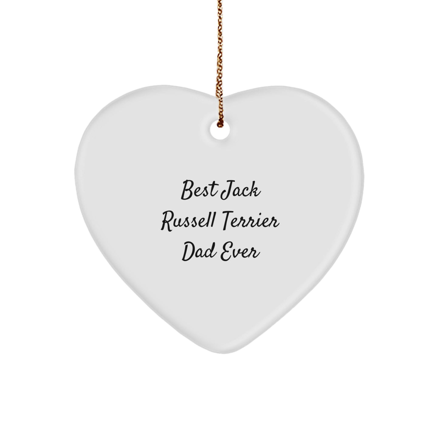 Funny Jack Russell Terrier Dog Gifts for Dad from Family - Heart Ornament for Christmas - Image 1