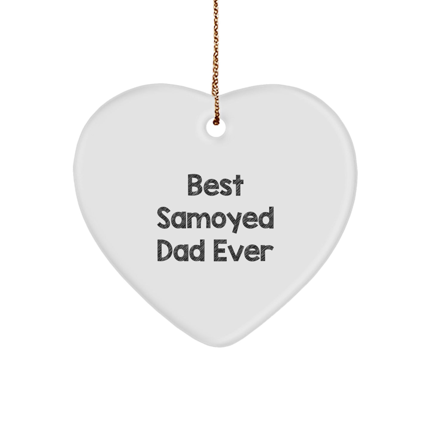 Funny Heart Ornaments for Samoyed Dog Lovers Gifts from Dad to Son Daughter Friends on Christmas Unique Gifts - Image 1