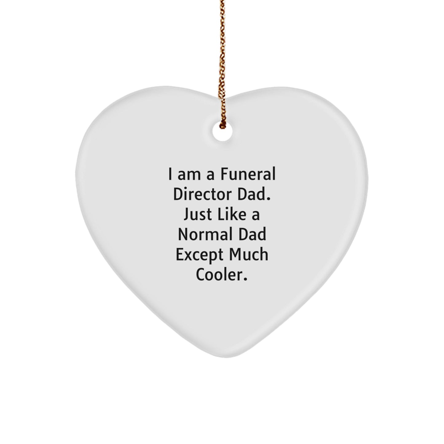 Funny Funeral Director Heart Ornament Gifts for Men from Family, Heart Shaped Unique Christmas Unique Gifts - Image 1