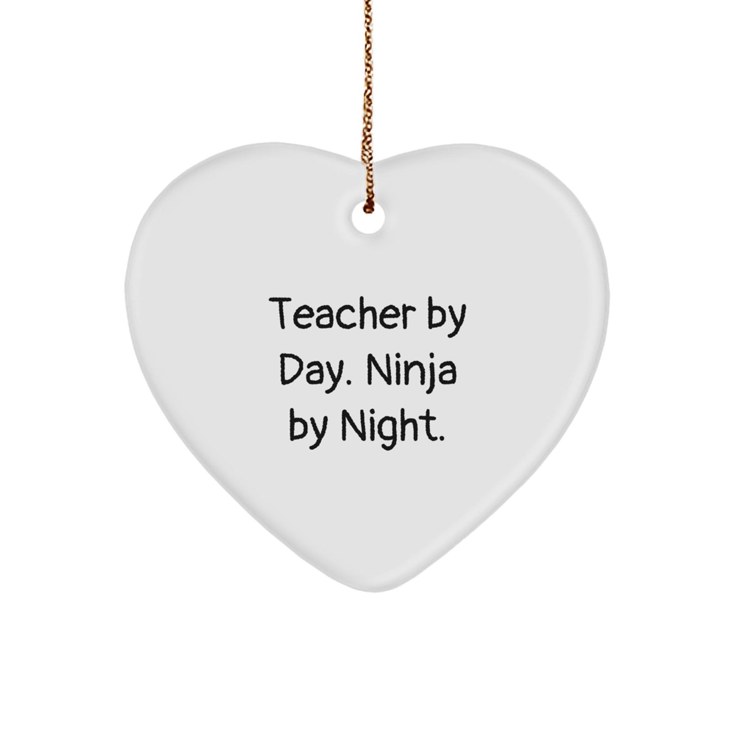 Teacher Heart Ornament Funny Quote Gifts from Friends for Teacher Christmas Unique Gifts - Image 1