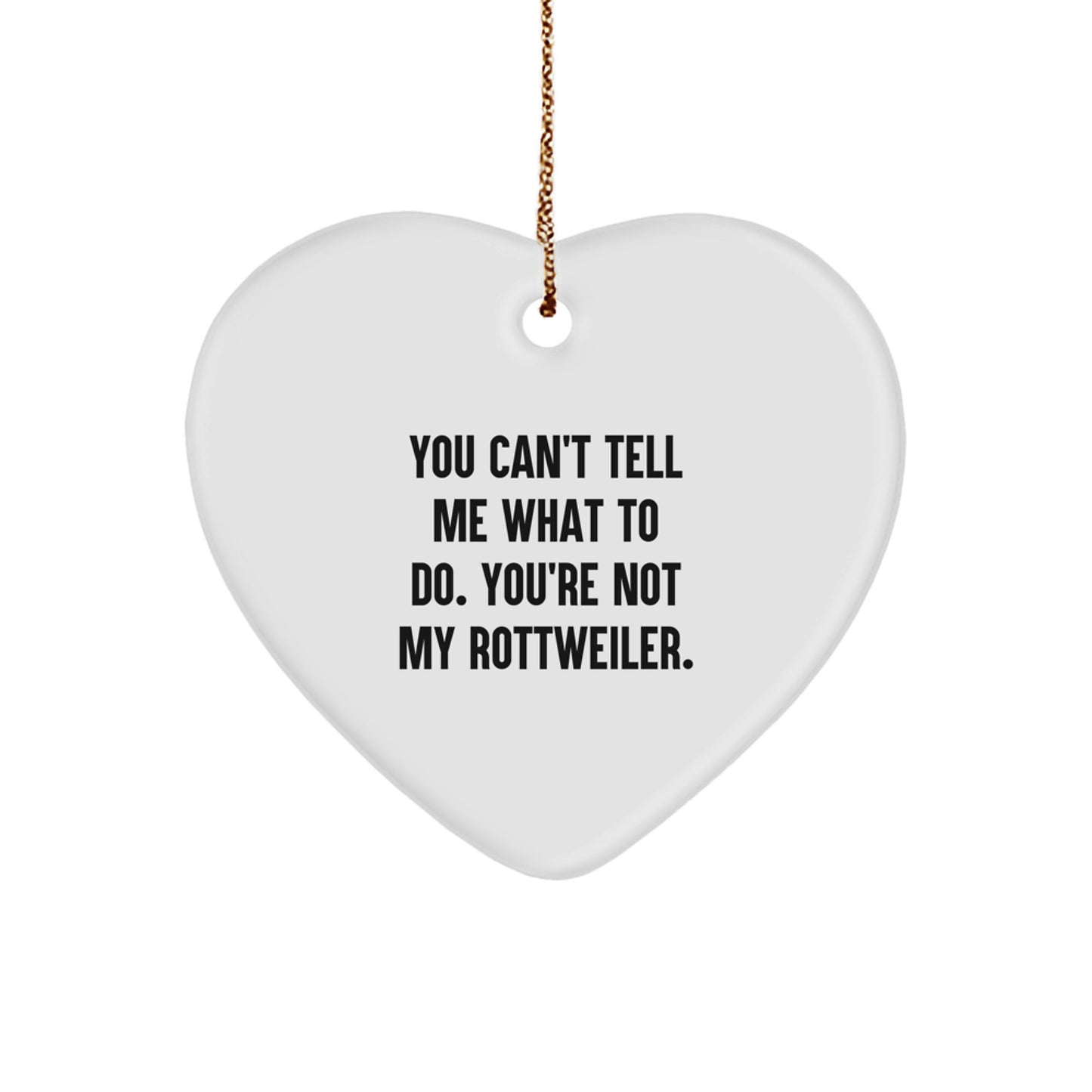 Rottweiler Dog Funny Heart Ornament, Gifts from Men to Rottweiler Dog Lover, Christmas Unique Ideas for Friends and Family - Image 1
