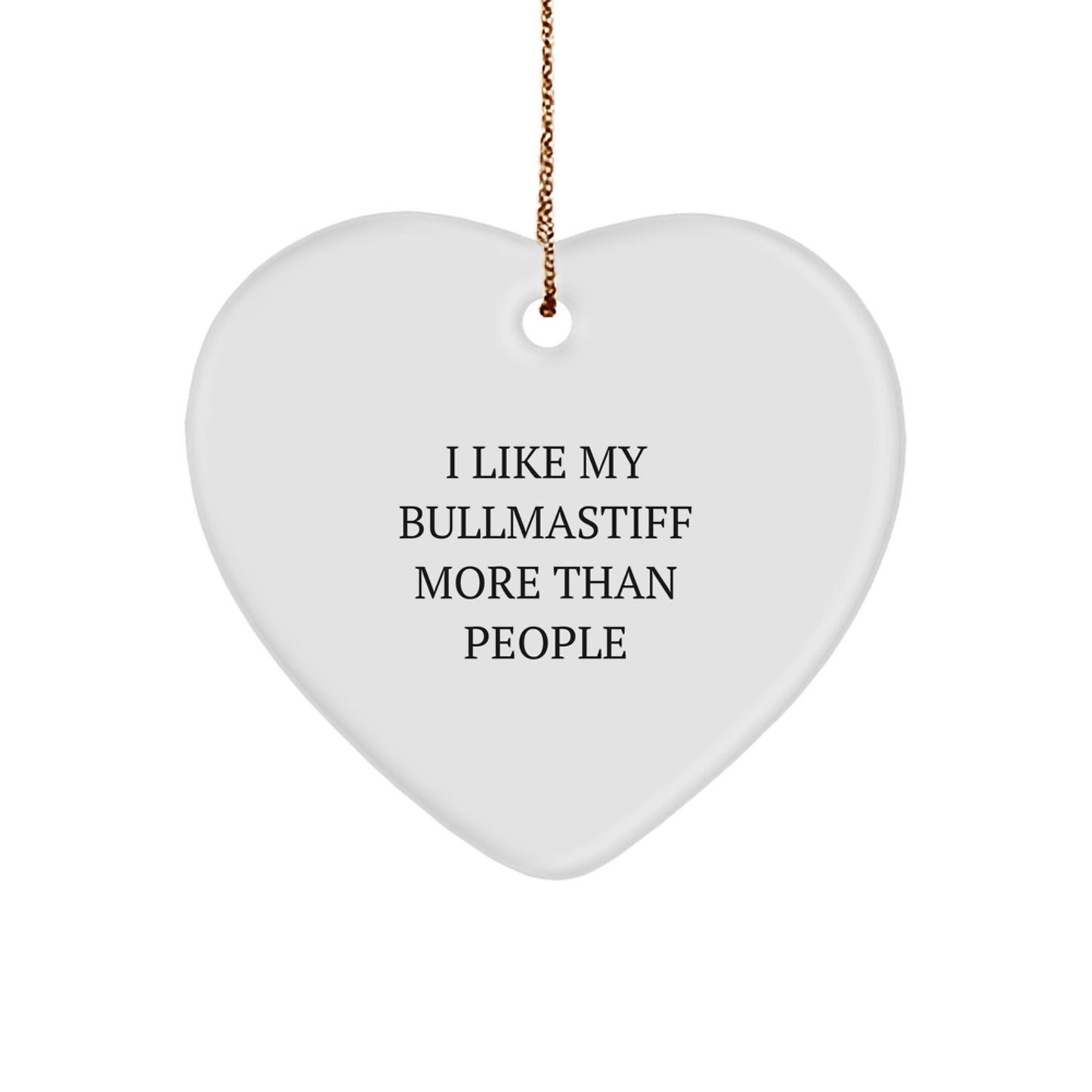 Bullmastiff Dog Christmas Unique Gifts - Funny Heart Ornament for Friends, Family, and Loved Ones - Image 1