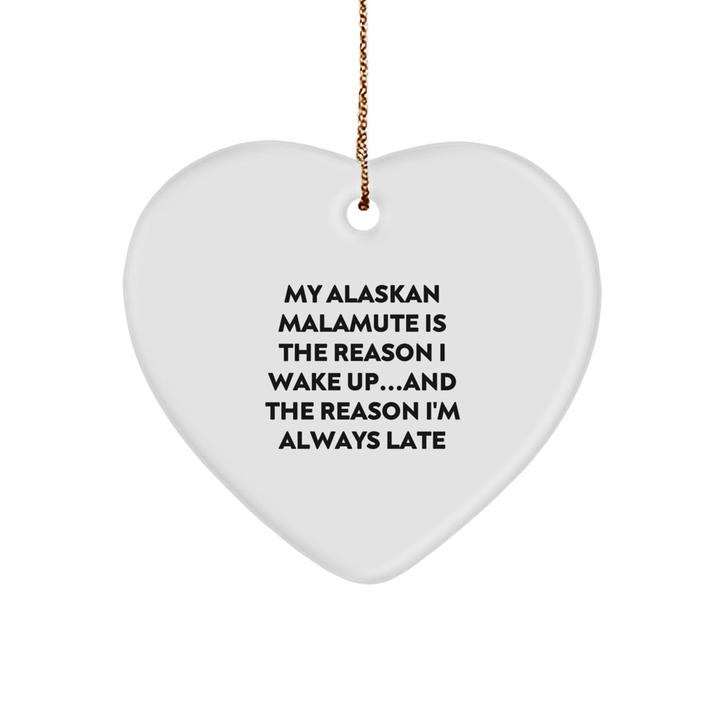 Funny Alaskan Malamute Dog Gifts from Friends, Heart Ornament for Men Women Coworkers, Christmas Unique Gifts Ideas - Image 1