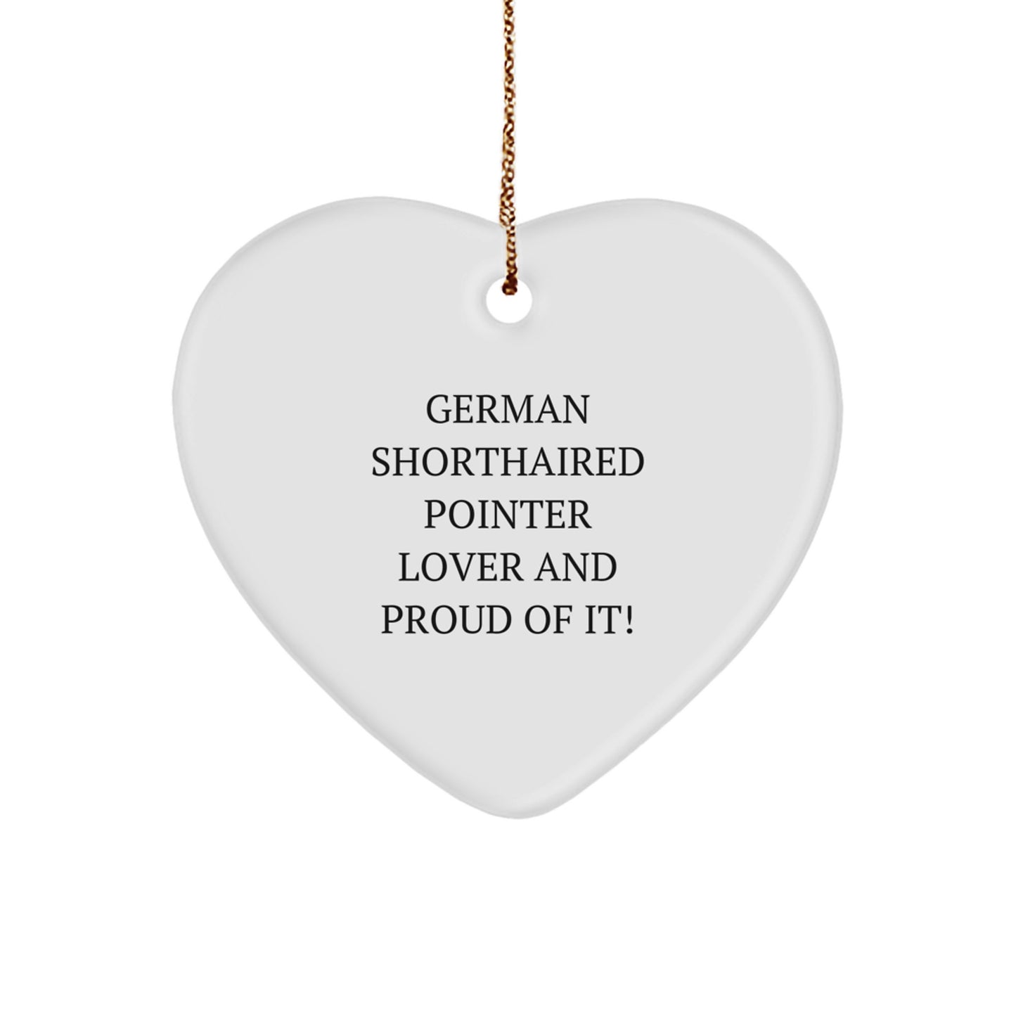 German Shorthaired Pointer Dog Lover Gifts from Men to Friends for Christmas Unique Heart Ornament - Image 1