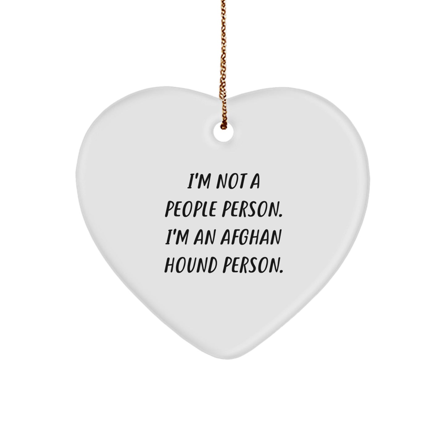Funny Afghan Hound Dog Lover Gifts from Men, Women, or Friends - Heart Ornament for Christmas Unique Gifts - Image 1