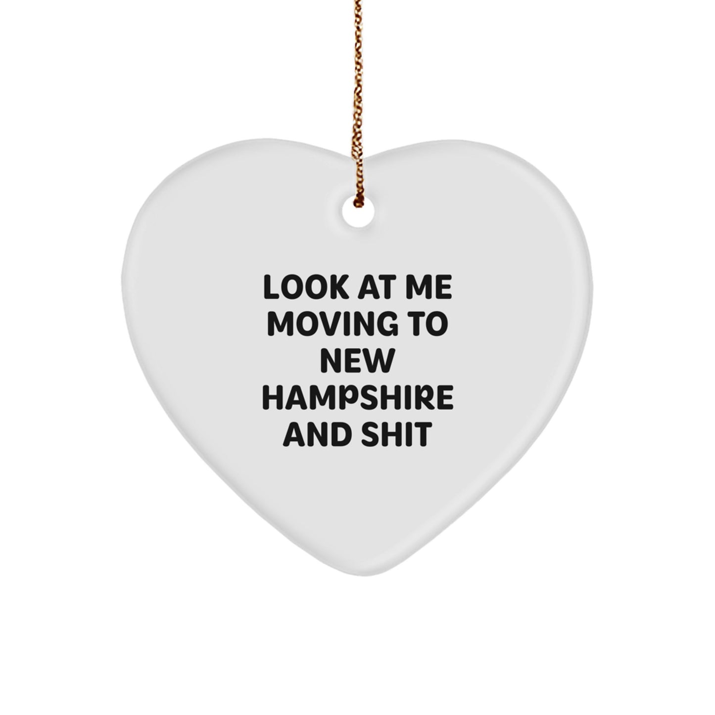 Funny New Hampshire Heart Ornaments Gifts from Men to Friends - Image 1