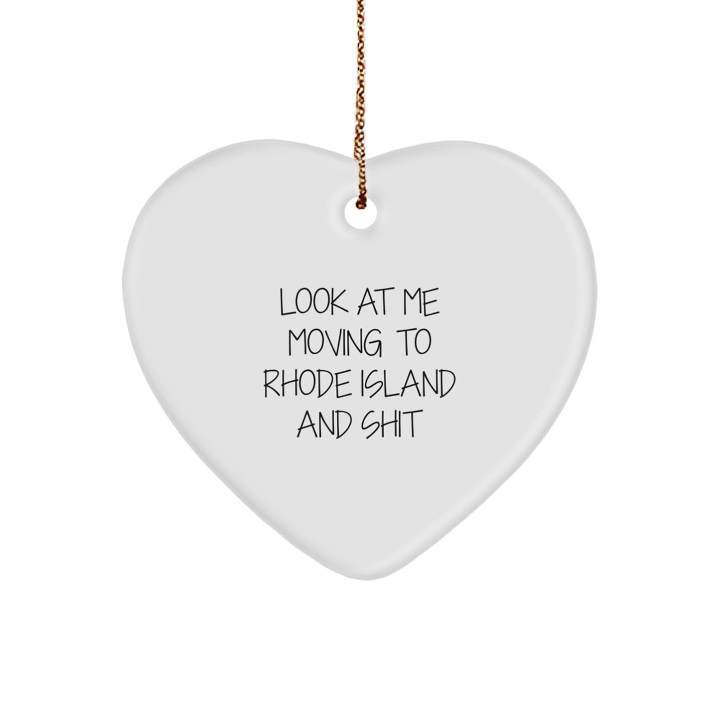 Rhode Island Inspired Funny Heart Ornament Gifts for Rhode Island People from Friends, Perfect for Christmas Unique Gifts - Image 1