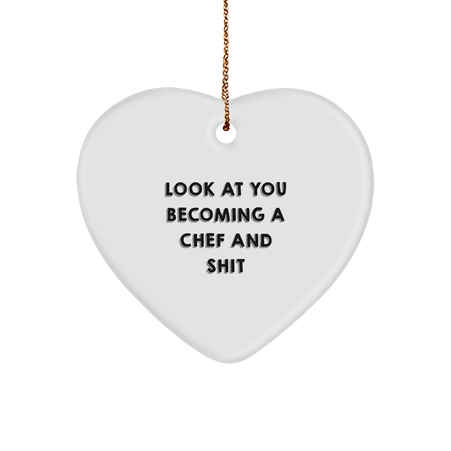 Funny Chef Heart Ornament Gifts from Men to Women Friends for Christmas Unique Chef Decorations - Image 1