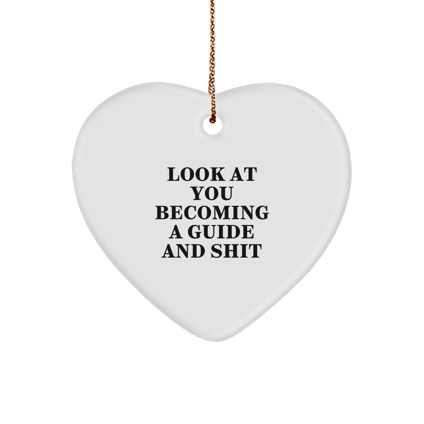 Funny Guide Heart Ornament Gifts from Men to Guide Friends, Unique Christmas Memorable Presents for Guide Enthusiasts, Inspirational Heart Shaped Decorations, Gifts for Guides - Image 1