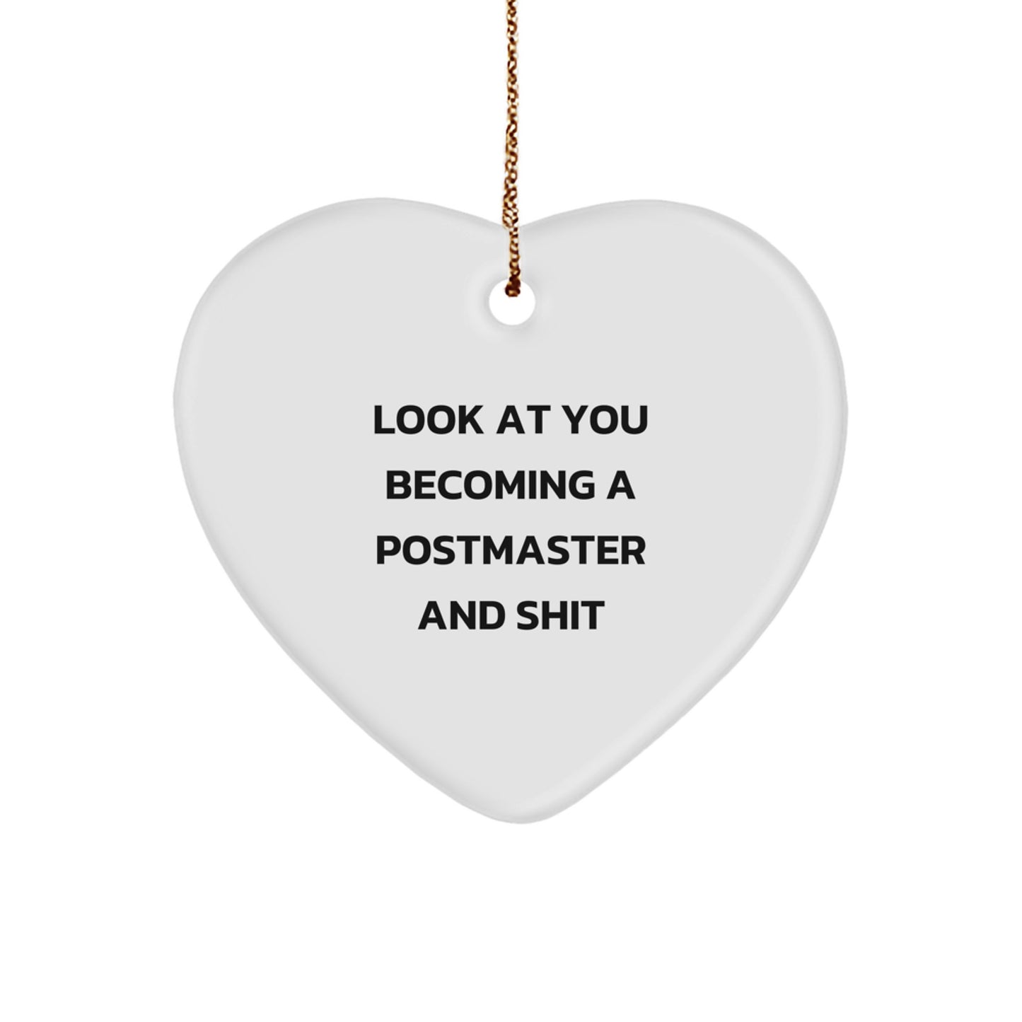 Funny Postmaster Gift, Heart Ornament for Postmaster Friends, Unique Christmas Unique Gifts from Men to Women - Image 1