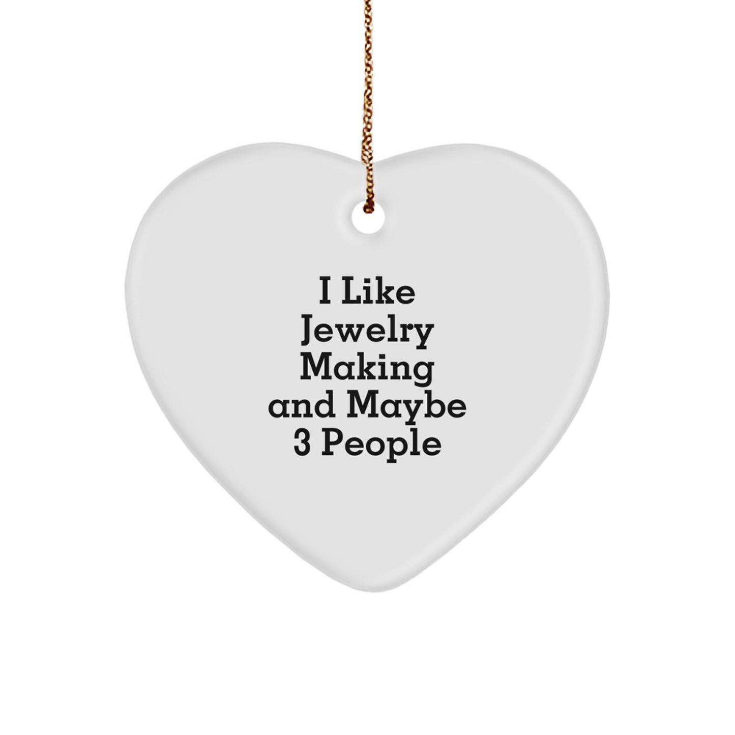 Funny Jewelry Making Heart Ornament Gifts from Friends and Family - White Heart Shaped Heart Ornament Jewelry Making Decor for Christmas Unique Gifts - Image 1