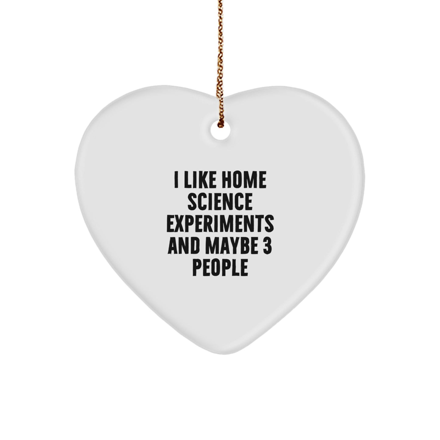 Gifts from Friends and Family for Home Science Experiments Enthusiasts, Cute Heart Ornament, I 'Like Home Science Experiments And Maybe 3 People', Christmas Unique Decorations - Image 1