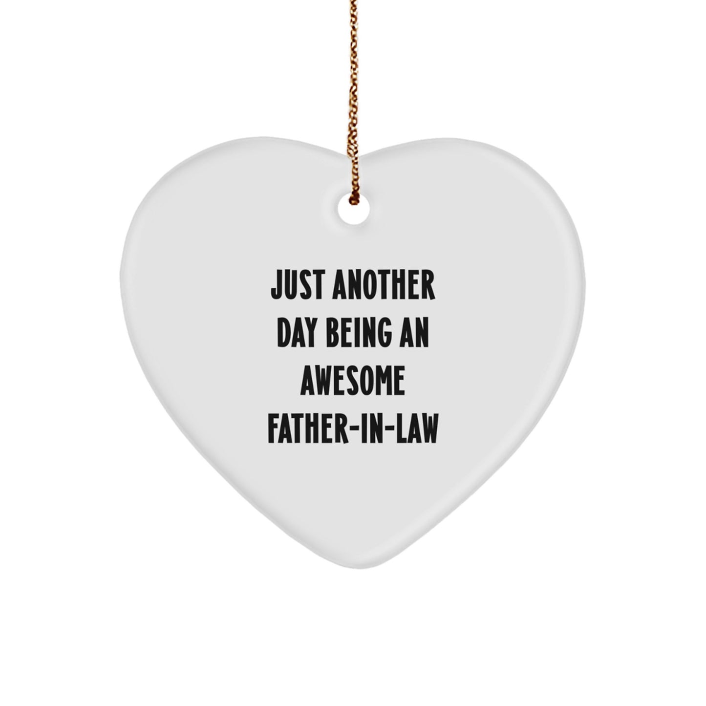 Funny Father-in-law Gifts from Family Members Christmas Unique Heart Ornament, Inspirational Heart Shaped Gift for Father-in-law - Image 1