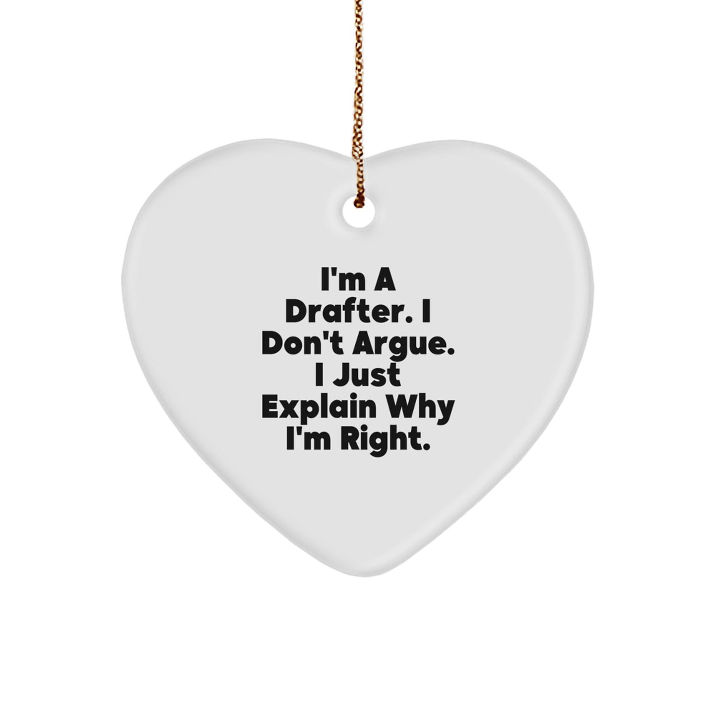 Funny Drafter Heart Ornament Gifts from Men to Drafter Friends and Family on Christmas Unique - Image 1