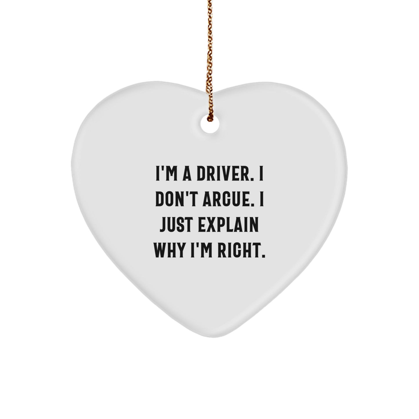 Funny Driver Gifts from Men, Heart Ornament for Drivers, Christmas Unique Presents for Him - Image 1