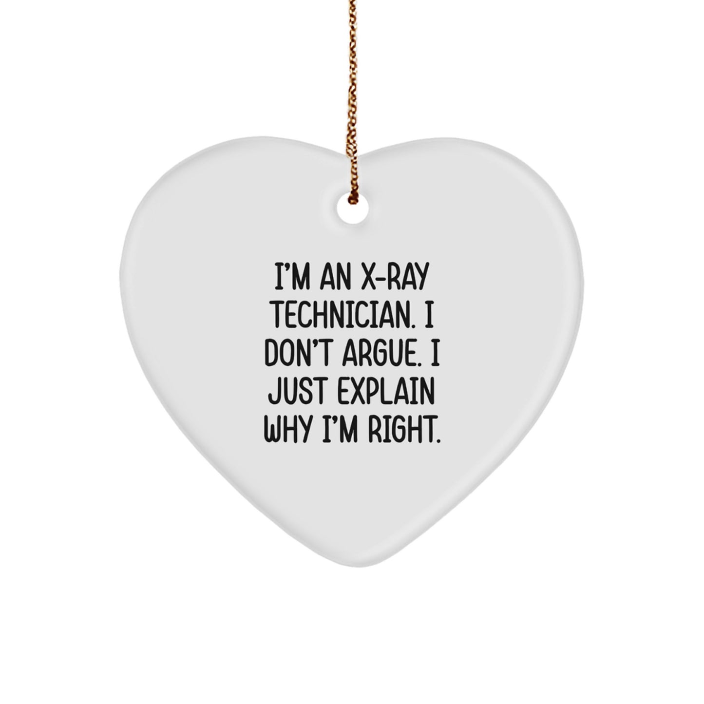 Funny Gift for X-Ray Technician, Heart Ornament, Christmas Unique Gifts from Men to Women, Coworkers, Friends, Family - Image 1