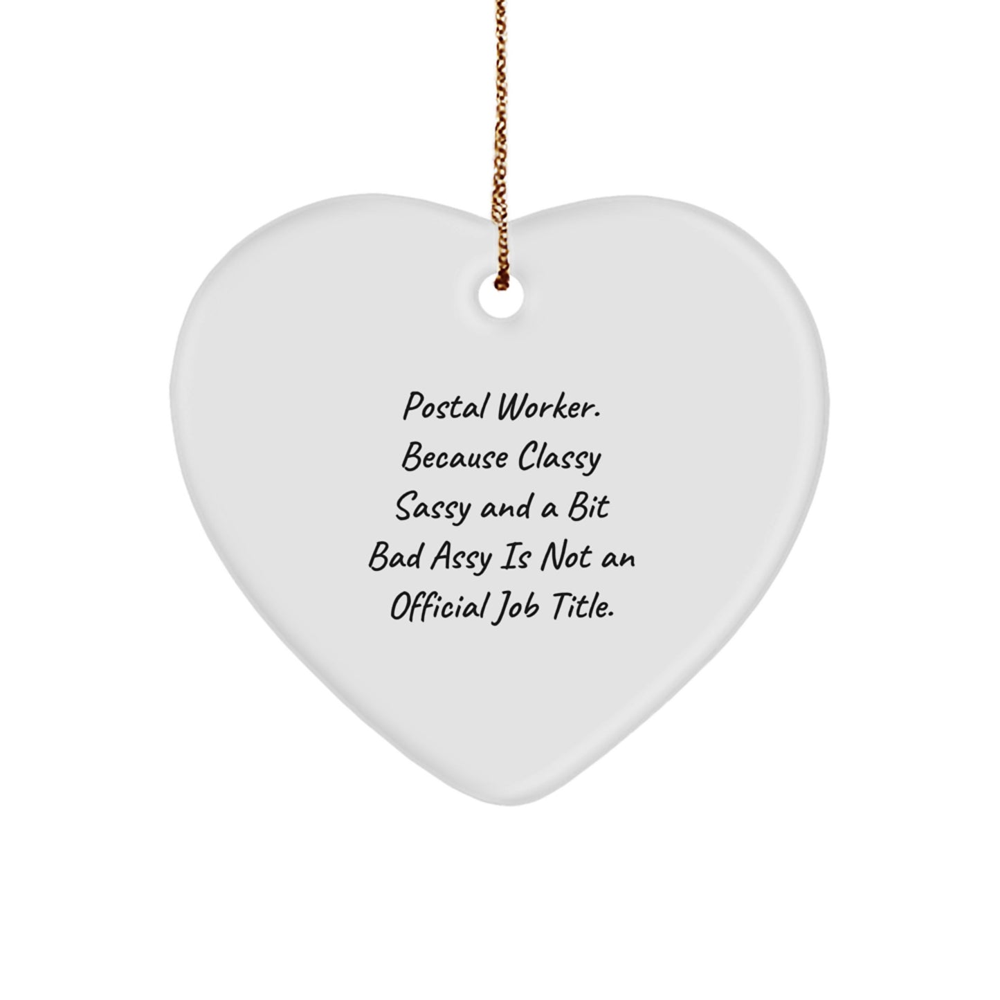 Funny Postal Worker Gifts, Heart Ornament for Postal Worker, Christmas Unique Gifts from Friends or Family - Image 1