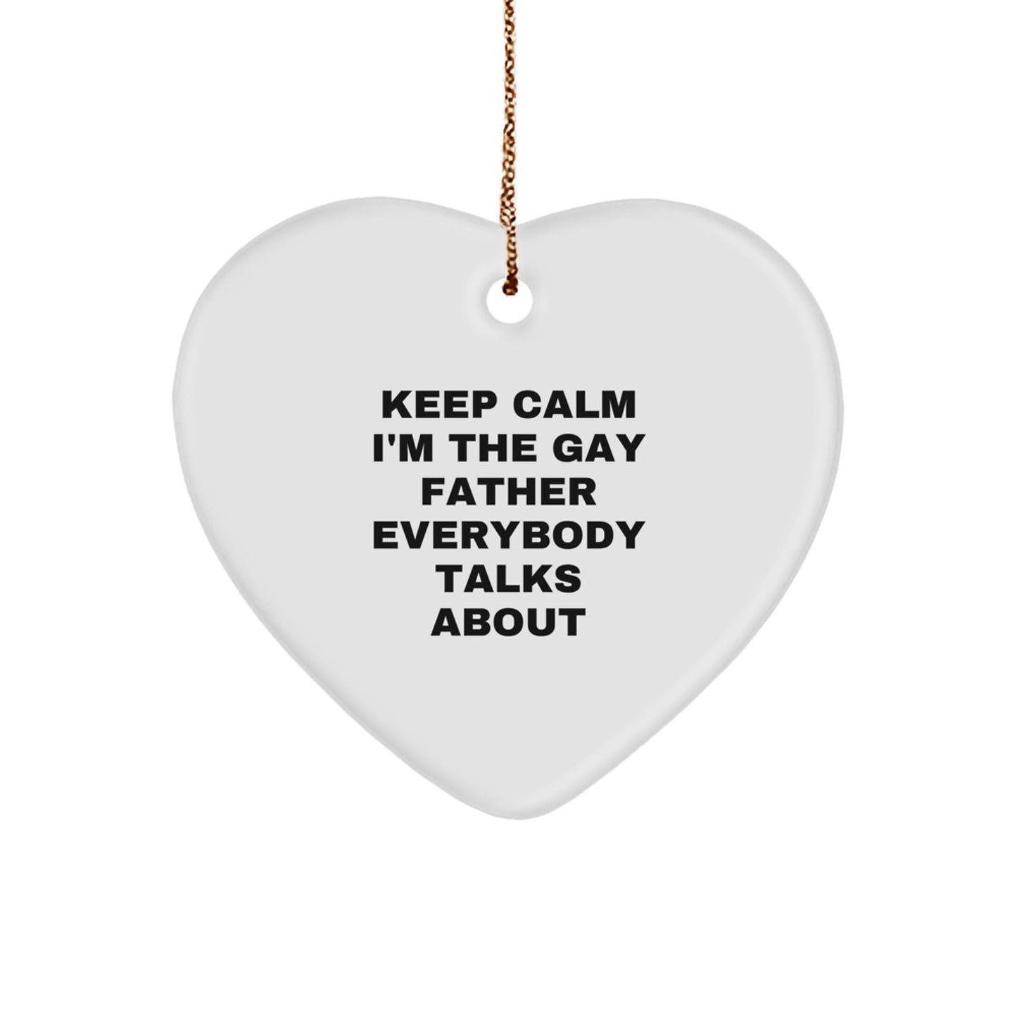 Funny Gay Father Heart Ornament Gifts from Men to Father for Christmas Unique - Image 1