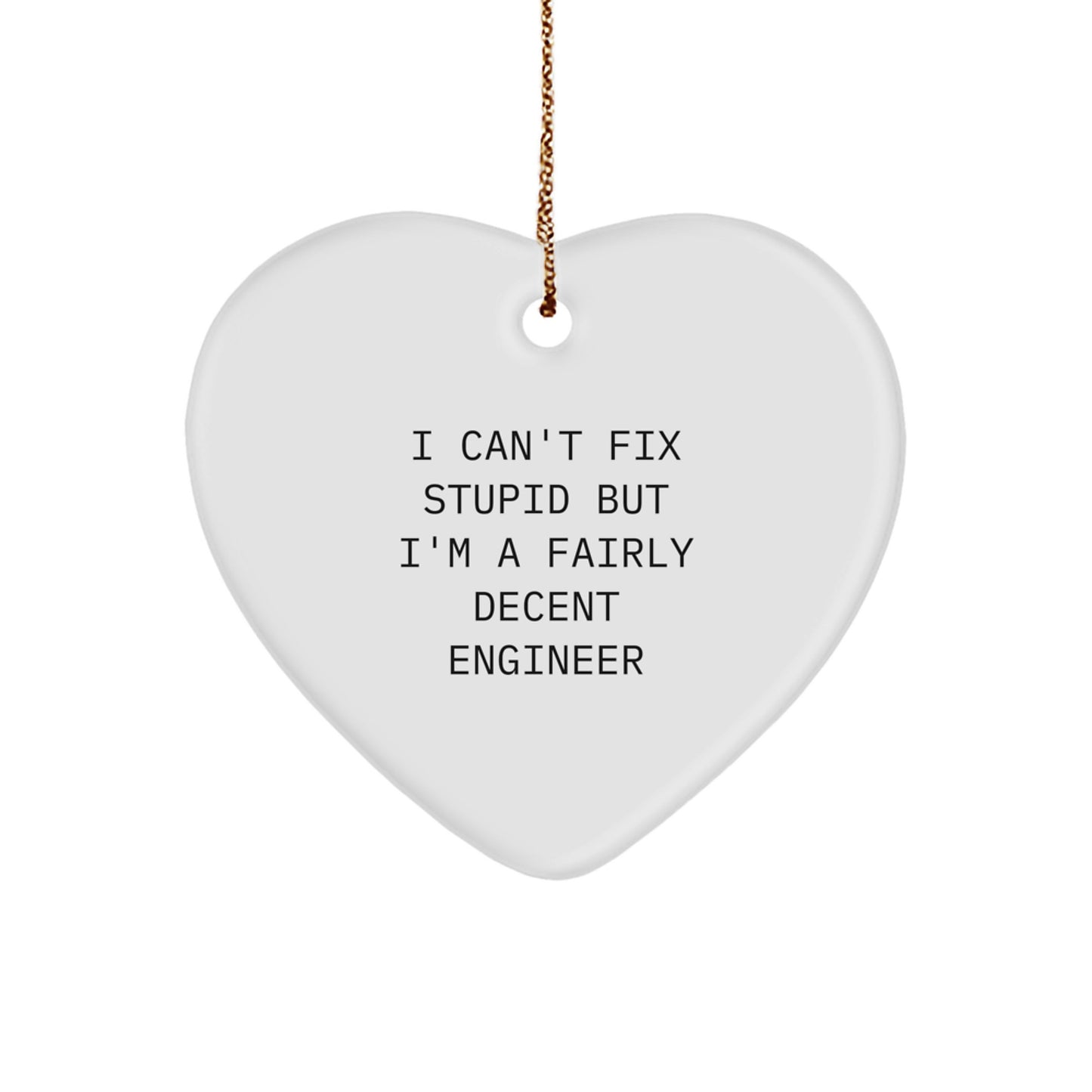 Funny Engineer Heart Ornament Gifts from Men to Engineer Friends, Unique Christmas Decorations for Engineer Coworkers and Family - Image 1