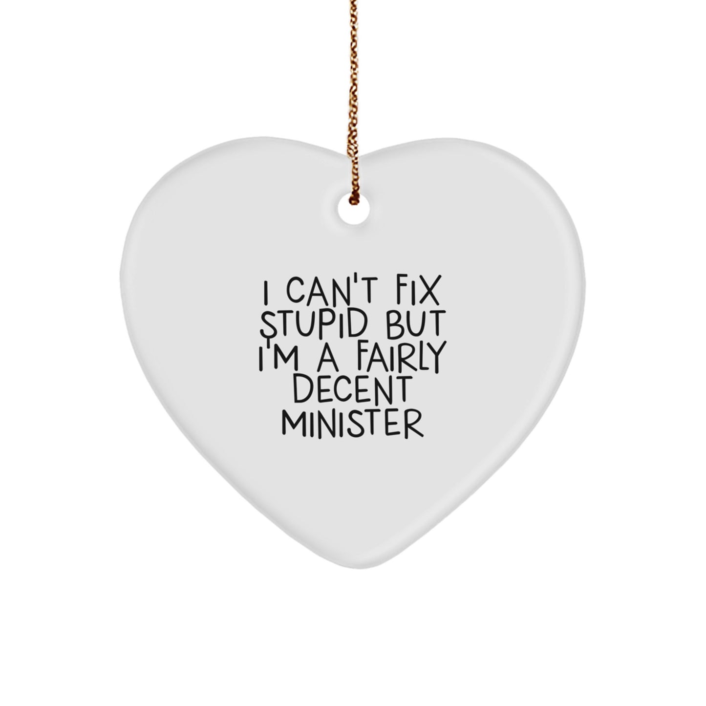 Funny Minister Heart Ornament Gifts from Men to Women for Christmas Unique Presents - Image 1