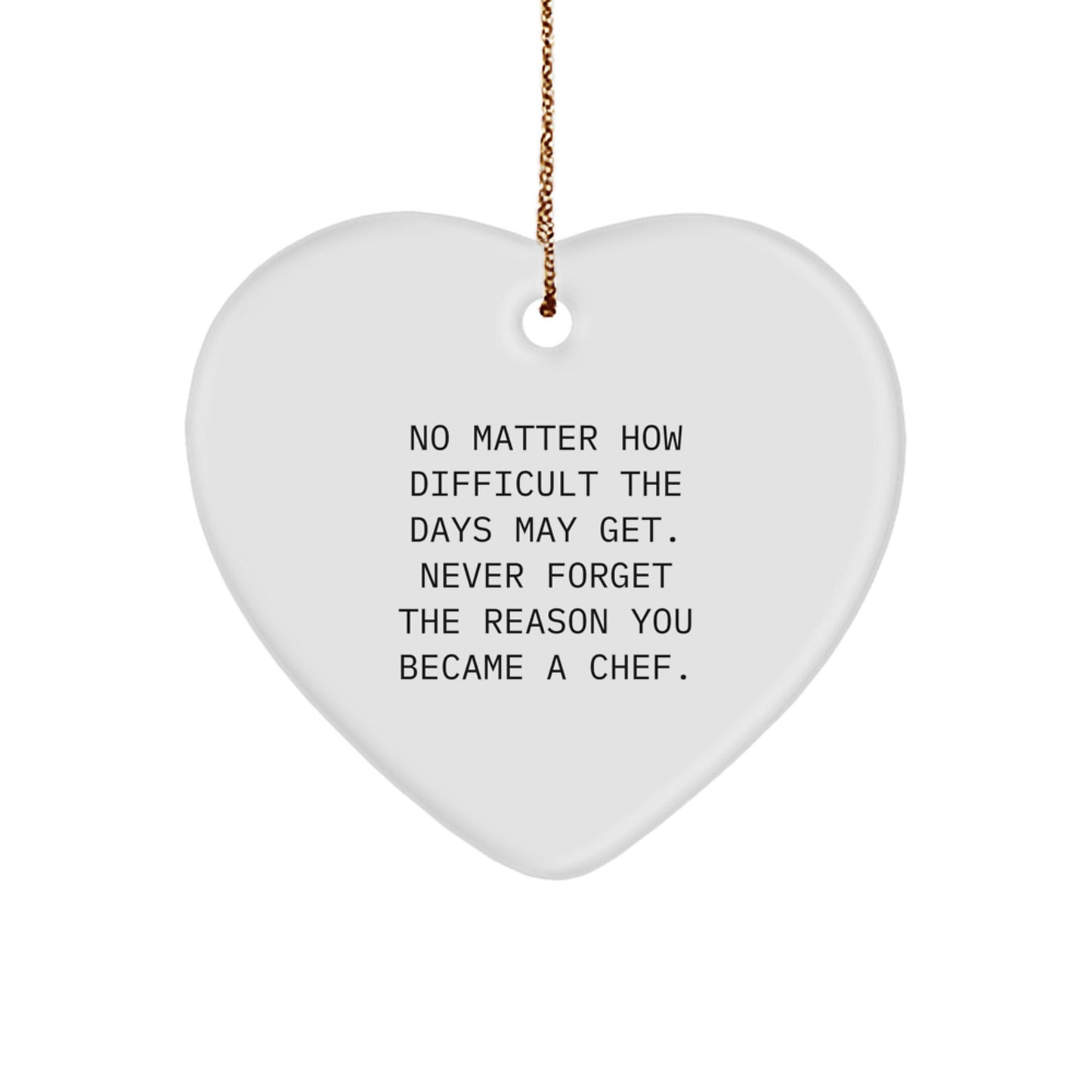 Funny Chef Heart Ornament Gifts from Family for Men at Christmas - Heartfelt Reminder of Passion for Cooking - Image 1