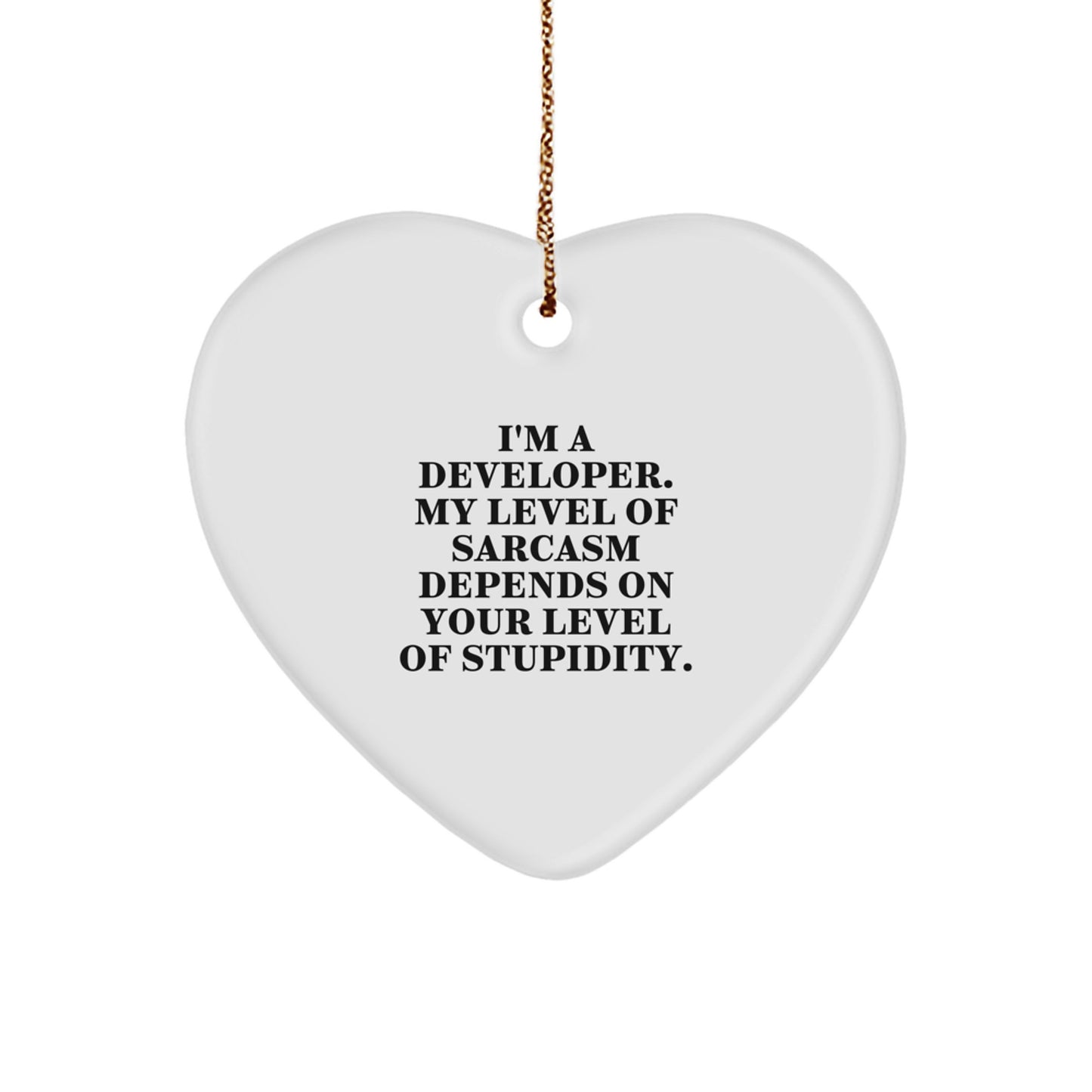 Developer Gift Funny Heart Ornament I'm A Developer, Gift for Developer Friends, Christmas Unique Gifts from Men, Funny Developer Heart Ornament - Image 1