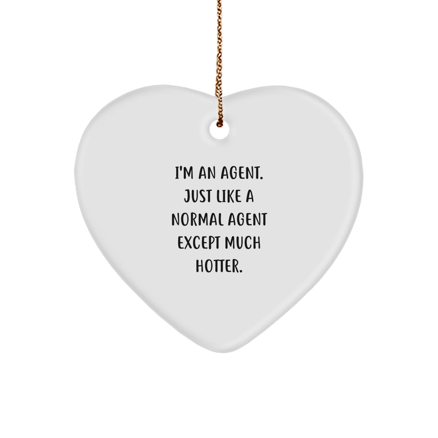 Funny Agent Heart Ornament Gifts from Friends for Men Agent Christmas Unique Gift - Image 1