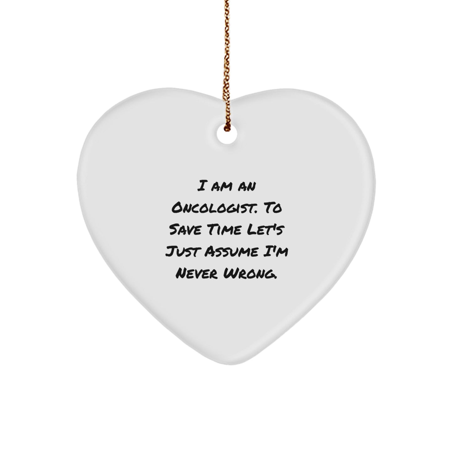 Funny Oncologist Gifts from Friends for Men, Heart Ornament Christmas Unique Presents - Image 1
