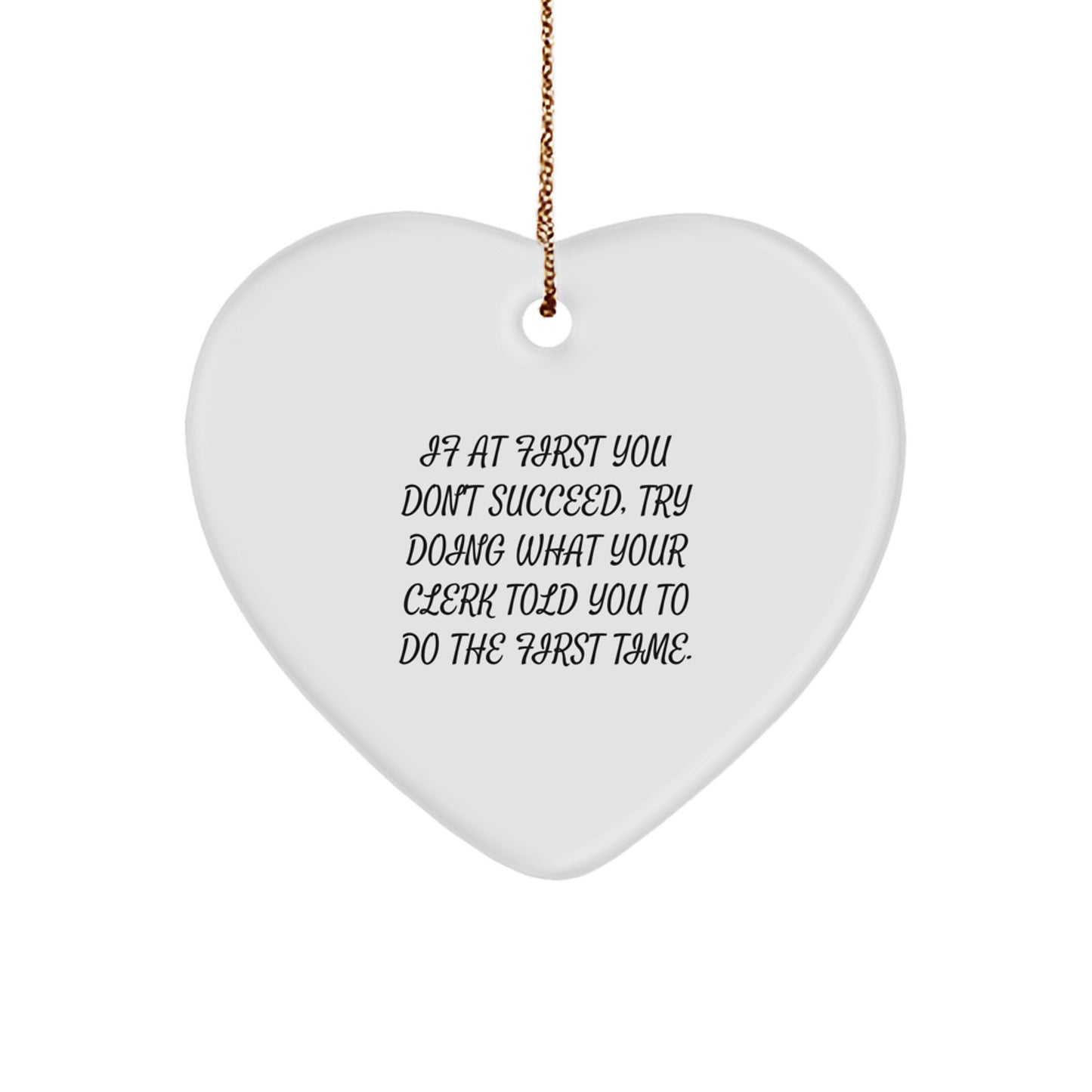 Funny Clerk Gifts, Heart Ornament for Clerk, Christmas Unique Gifts from Friends to Clerk - Image 1
