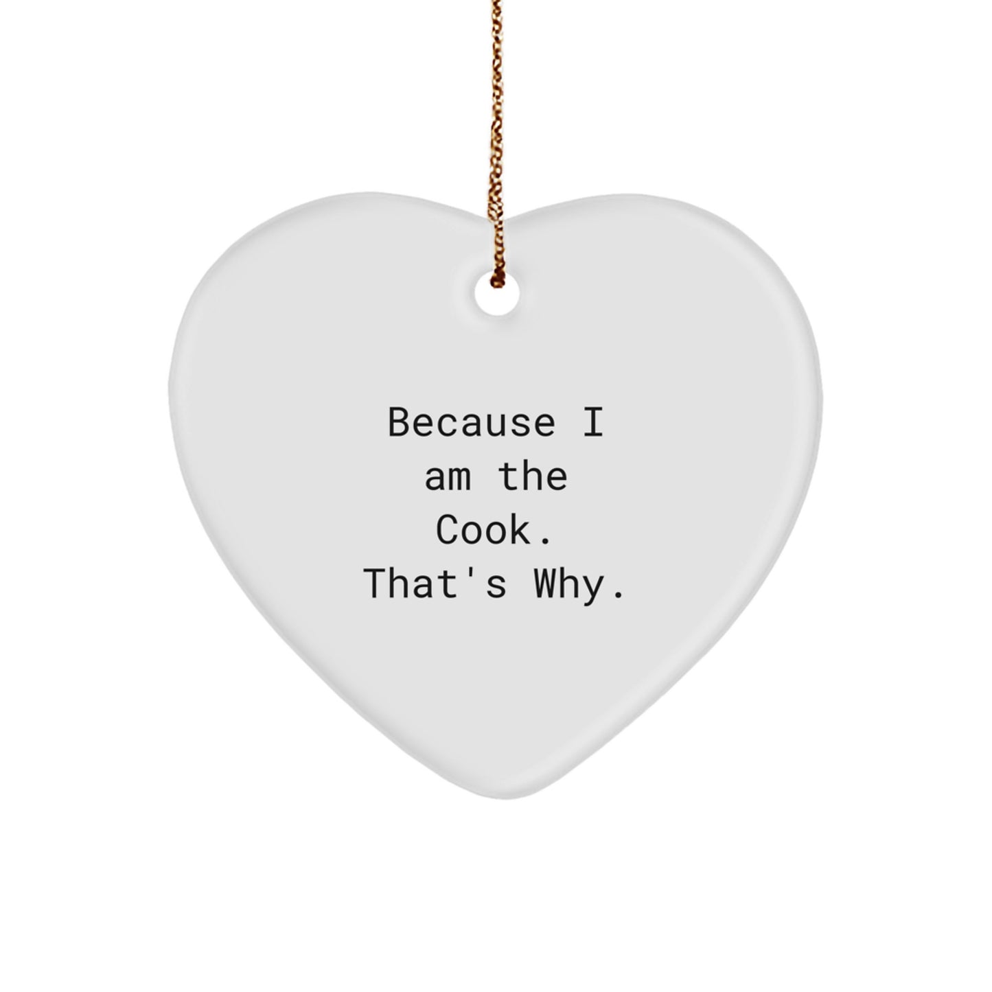 Funny Cook Heart Ornament Gifts from Men to Women Friends Christmas Unique - Image 1