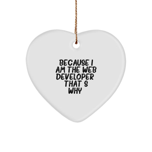 Heartfelt Web Developer Christmas Unique Gifts from Loved Ones for Web Developers - Funny Quote - Web Developer Heart Ornament - Image 1
