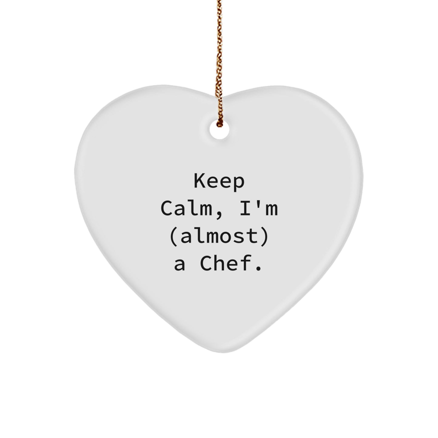 Funny Chef Heart Ornament for Christmas Unique Gifts from Friends to Men, Cute Heart Shaped Keepsake with Inspirational Quote for Chefs, Unique Christmas Unique Gifts for Family - Image 1
