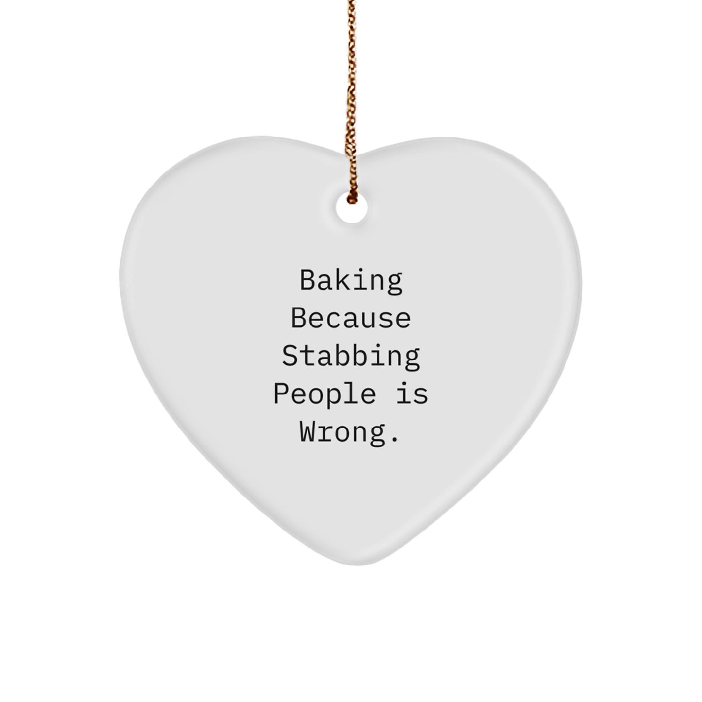 Funny Baking Heart Ornament Gifts from Family for Baking Enthusiasts - White Heart Shaped Decoration for Christmas - Image 1