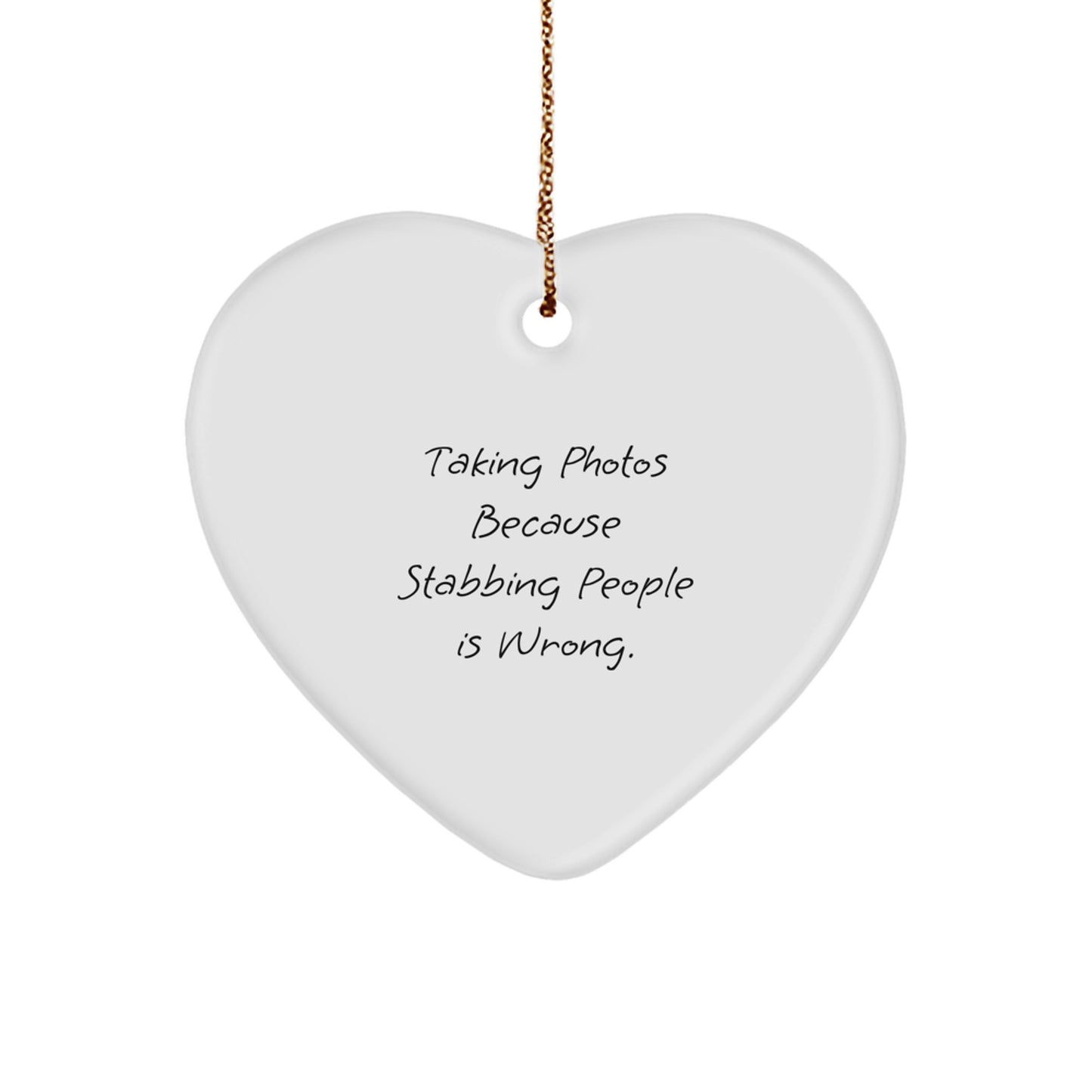 Funny Taking Photos Heart Ornament Gifts from Friends or Family Members for Christmas Unique Presents - Image 1