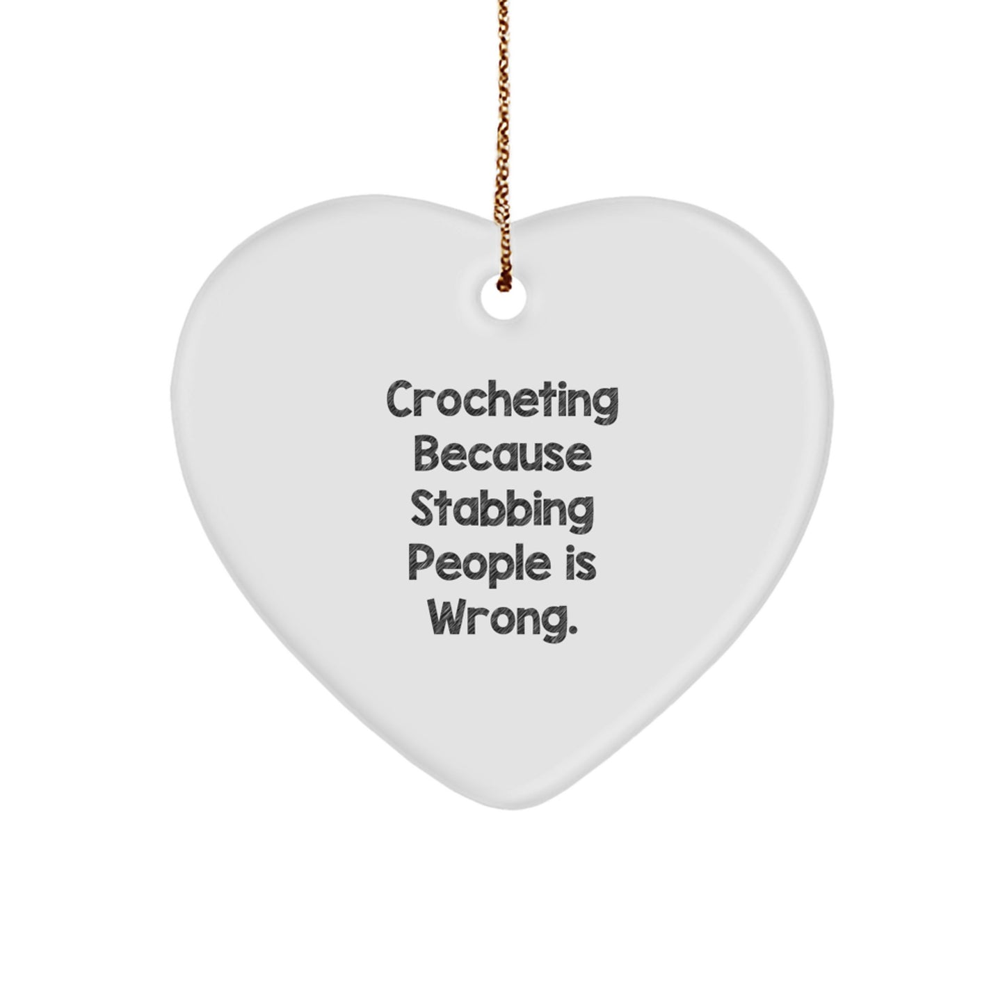 Crocheting Gifts from Friends and Family, Funny Heart Ornament for Crocheting Enthusiasts, Christmas Unique Heart Shaped Decoration - Image 1