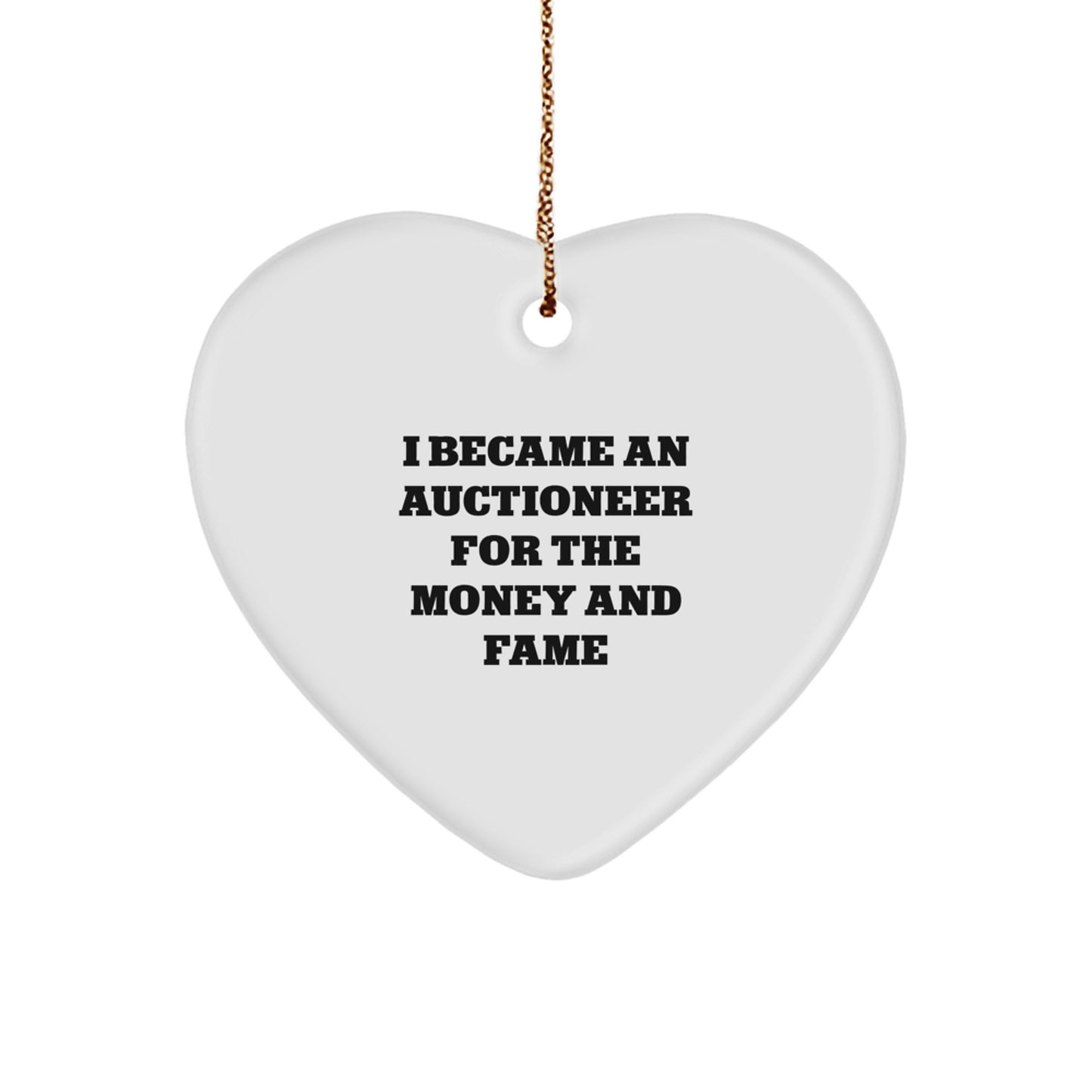 Funny Gift for Auctioneer, Heart Shaped Ornament from Family, Unique Christmas Decor - Image 1