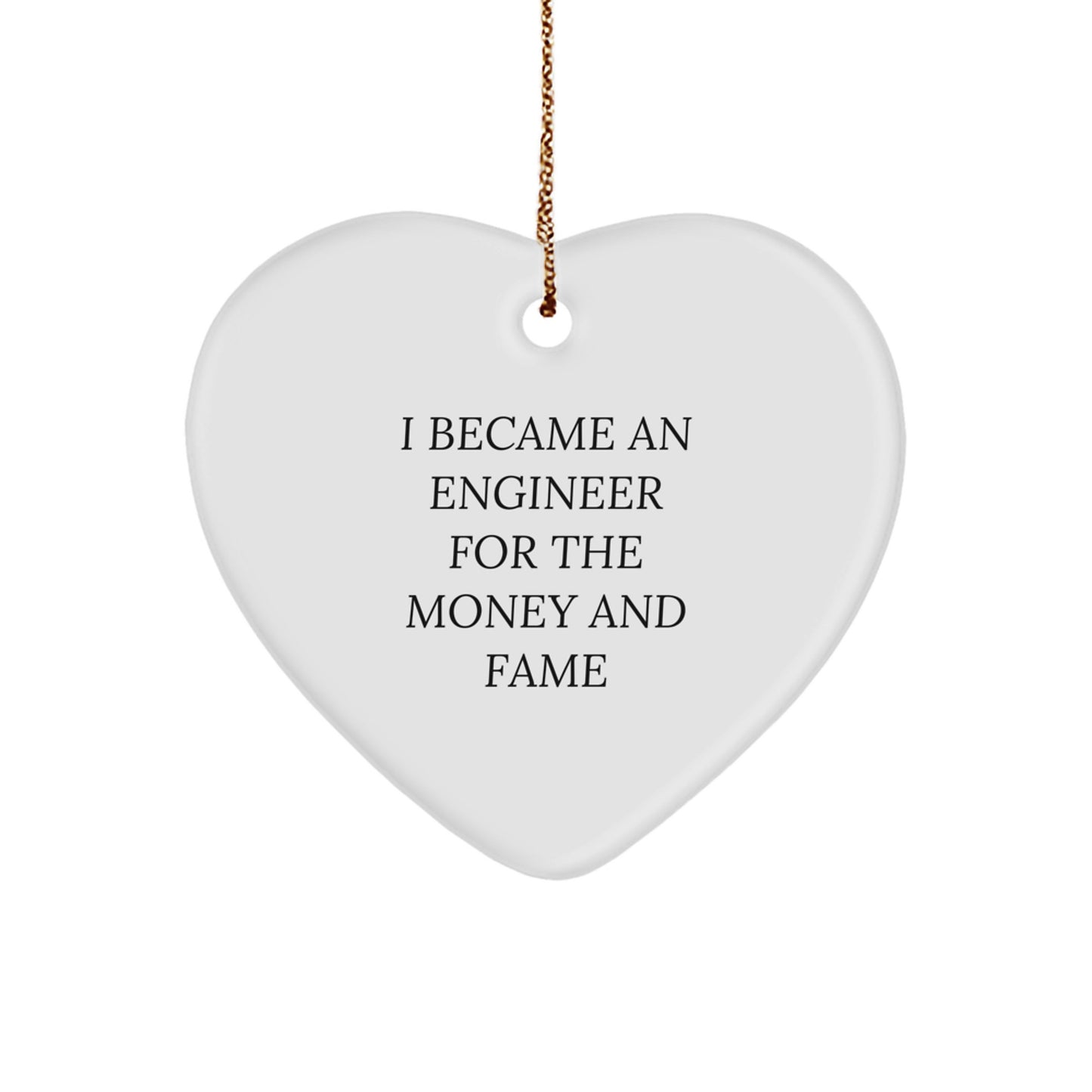 Funny Engineer Heart Ornament Gifts for Him from Friends and Family at Christmas Time - Image 1