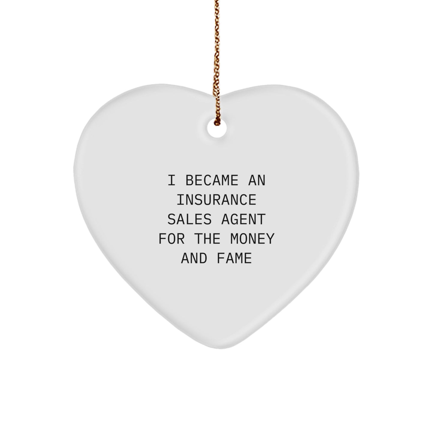 Funny Insurance Sales Agent Heart Ornament Gifts for Friends, Coworkers, Family, Christmas Unique Gifts from Men, Women, Family - Image 1