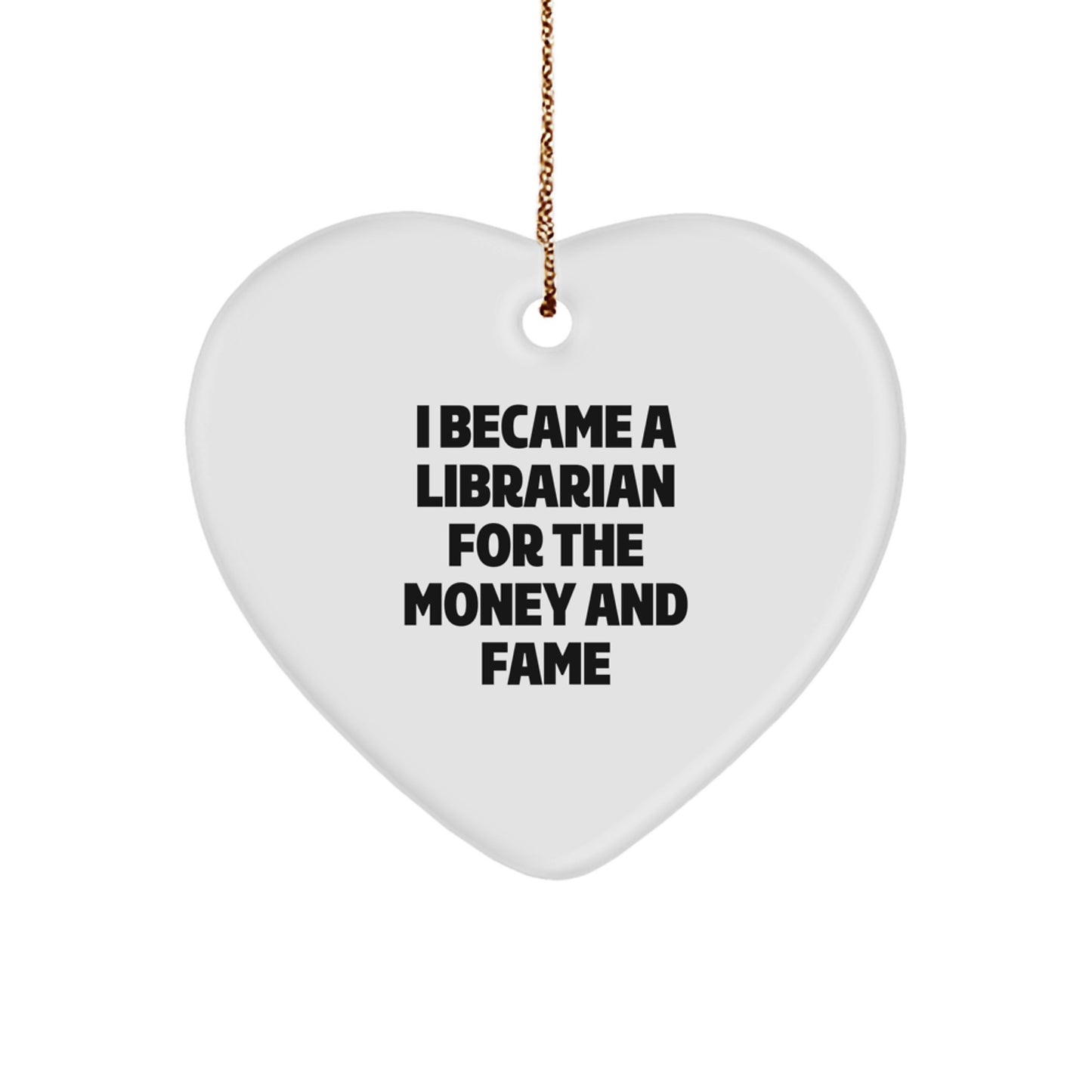 Funny Librarian Gifts, Inspirational Heart Ornament for Christmas Unique Gifts from Friends to Librarian - Image 1