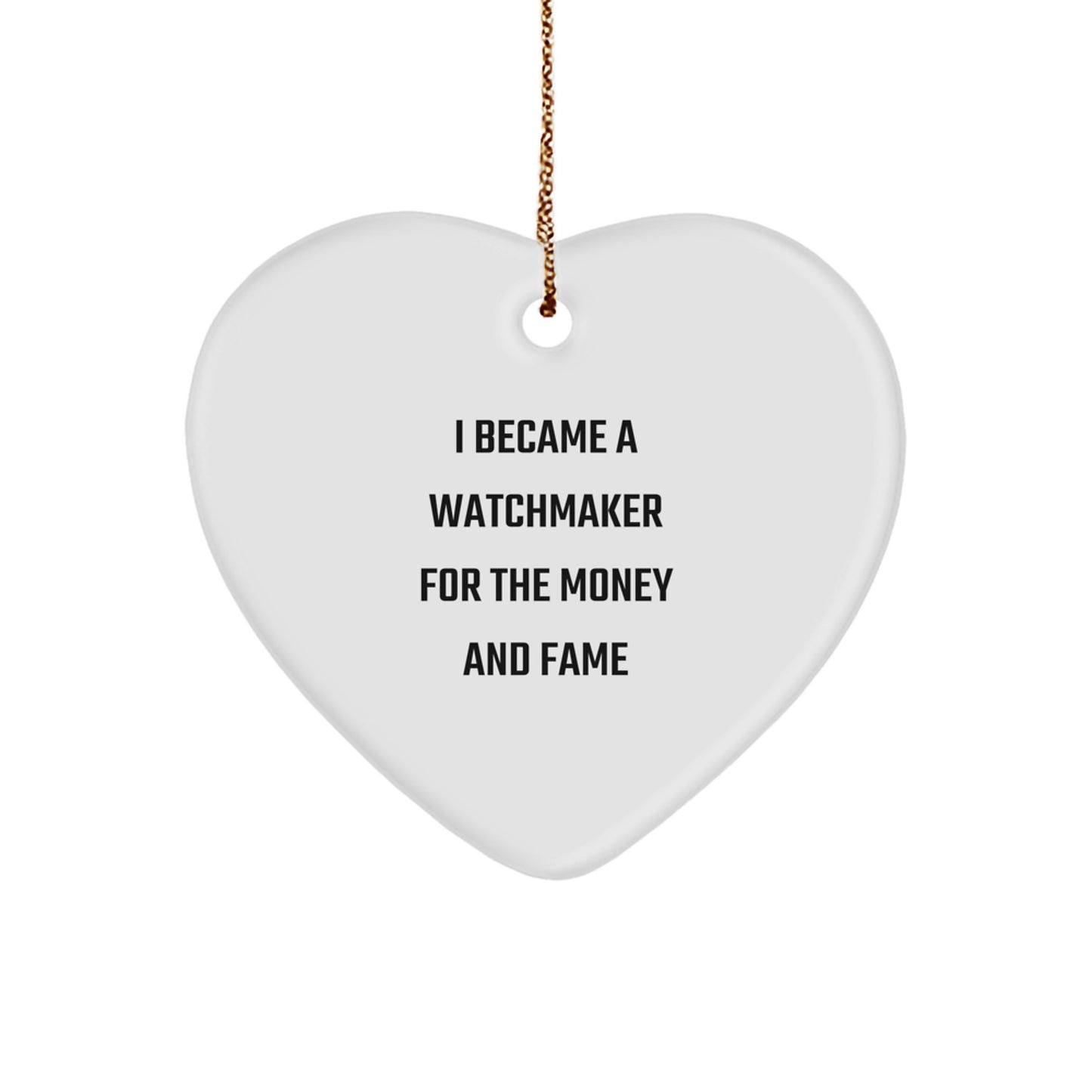 Funny Watchmaker Gifts from Friends and Family - Heart Ornament for Christmas Unique Gifts - Image 1
