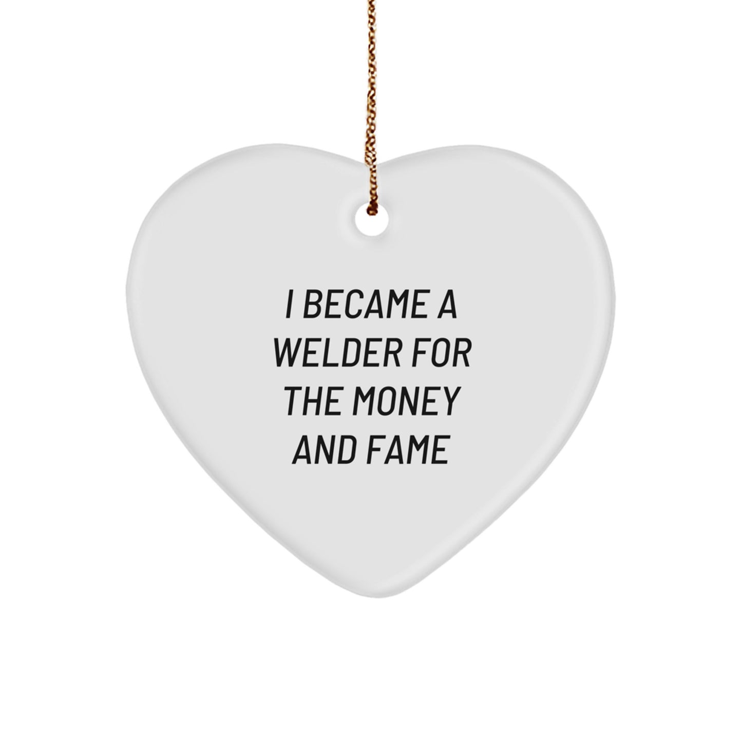 Funny Welder Gifts for Him, Heart Ornament, Christmas Unique Gifts from Men to Friends - Image 1