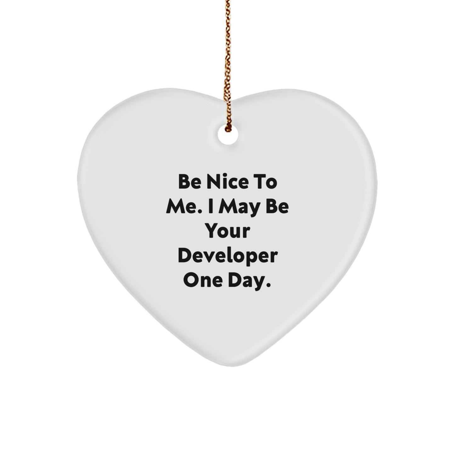 Funny Developer Heart Ornament Gifts from Friends for Christmas Unique Presents for Him - Image 1