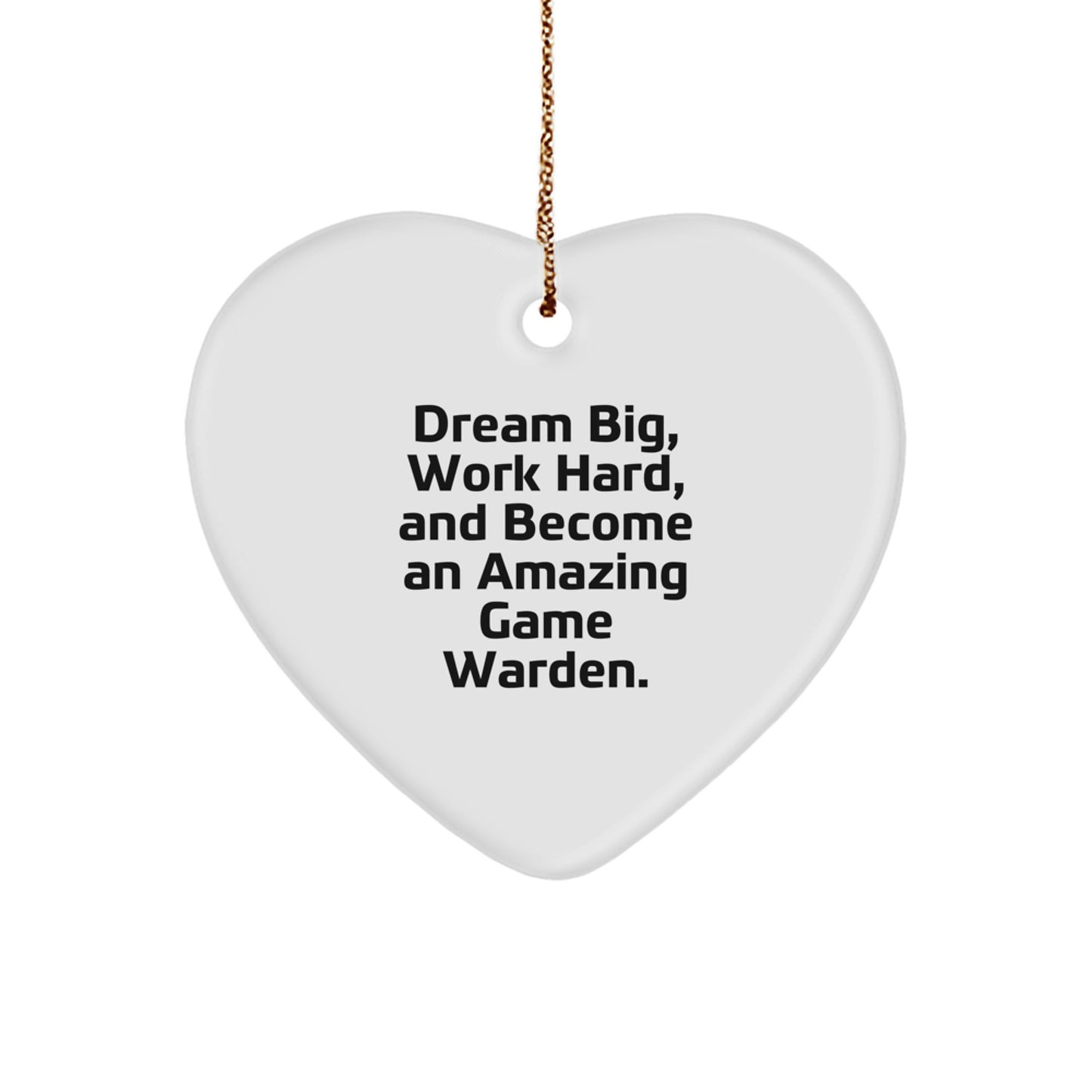 Funny Game Warden Gifts from Men to Family Friends, Heart Ornament for Christmas Unique Gifts - Image 1