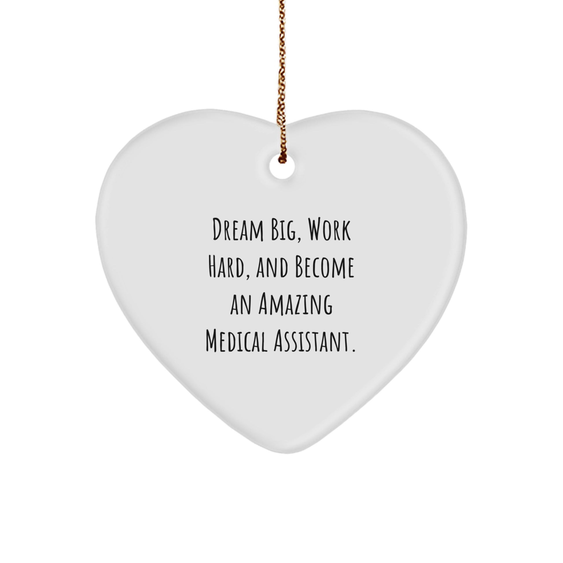 Medical Assistant Heart Ornament, Inspirational Gifts from Friends, Family or Coworkers for Medical Assistant Men or Women, Dream Big and Work Hard, Christmas Unique Gifts - Image 1